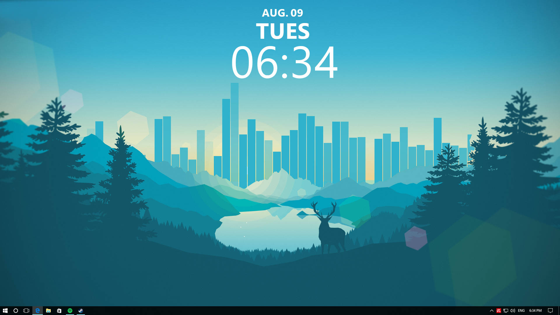 प्रकृति-थीम वाला Rainmeter स्किन वॉलपेपर