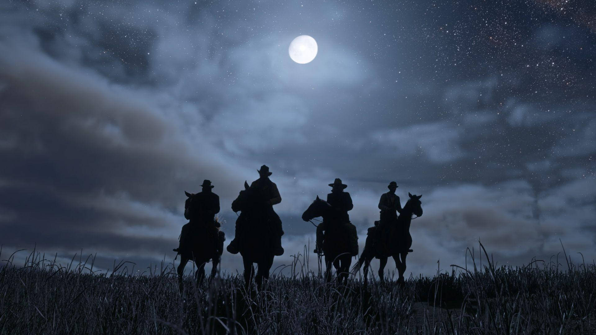 Red Dead Redemption 2 4K रात — चाँद वॉलपेपर