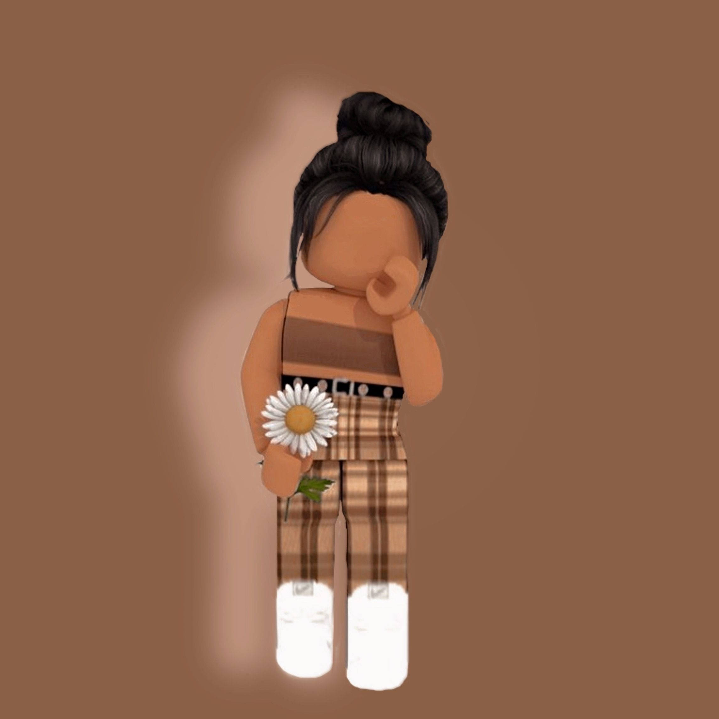 Roblox एस्थेटिक गर्ल व्हाइट फ्लावर वॉलपेपर