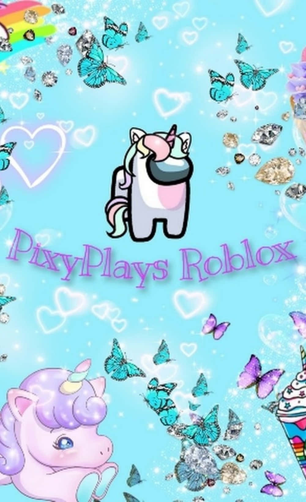 Roblox iPhone यूनिकॉर्न पेस्टल तितलियाँ वॉलपेपर