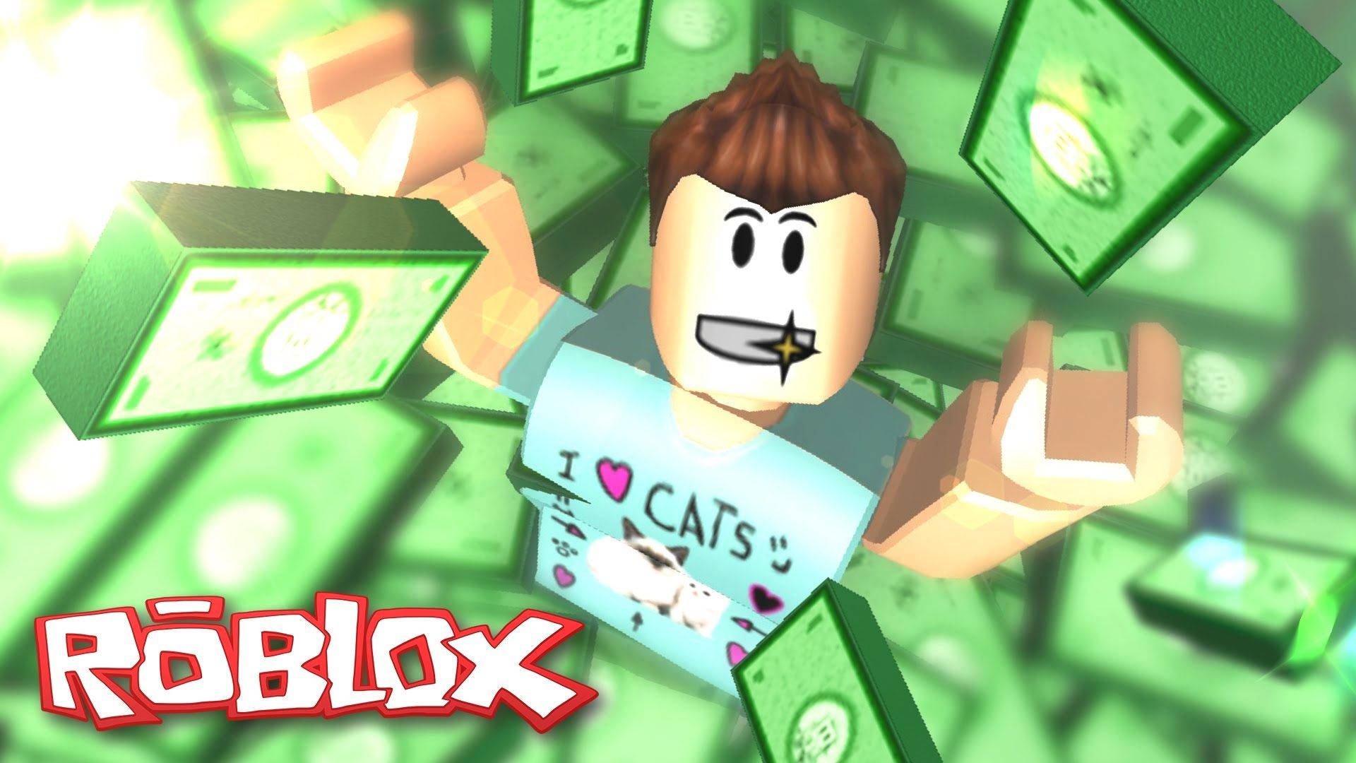 Roblox में अपने पैसे के साथ एक अमीर आदमी के अवतार की शानदार वॉलपेपर। — रोब्लॉक्स वॉलपेपर