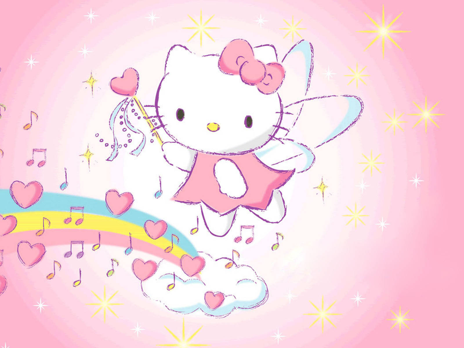 Sanrio डेस्कटॉप हैलो किटी संगीतमय परी वॉलपेपर