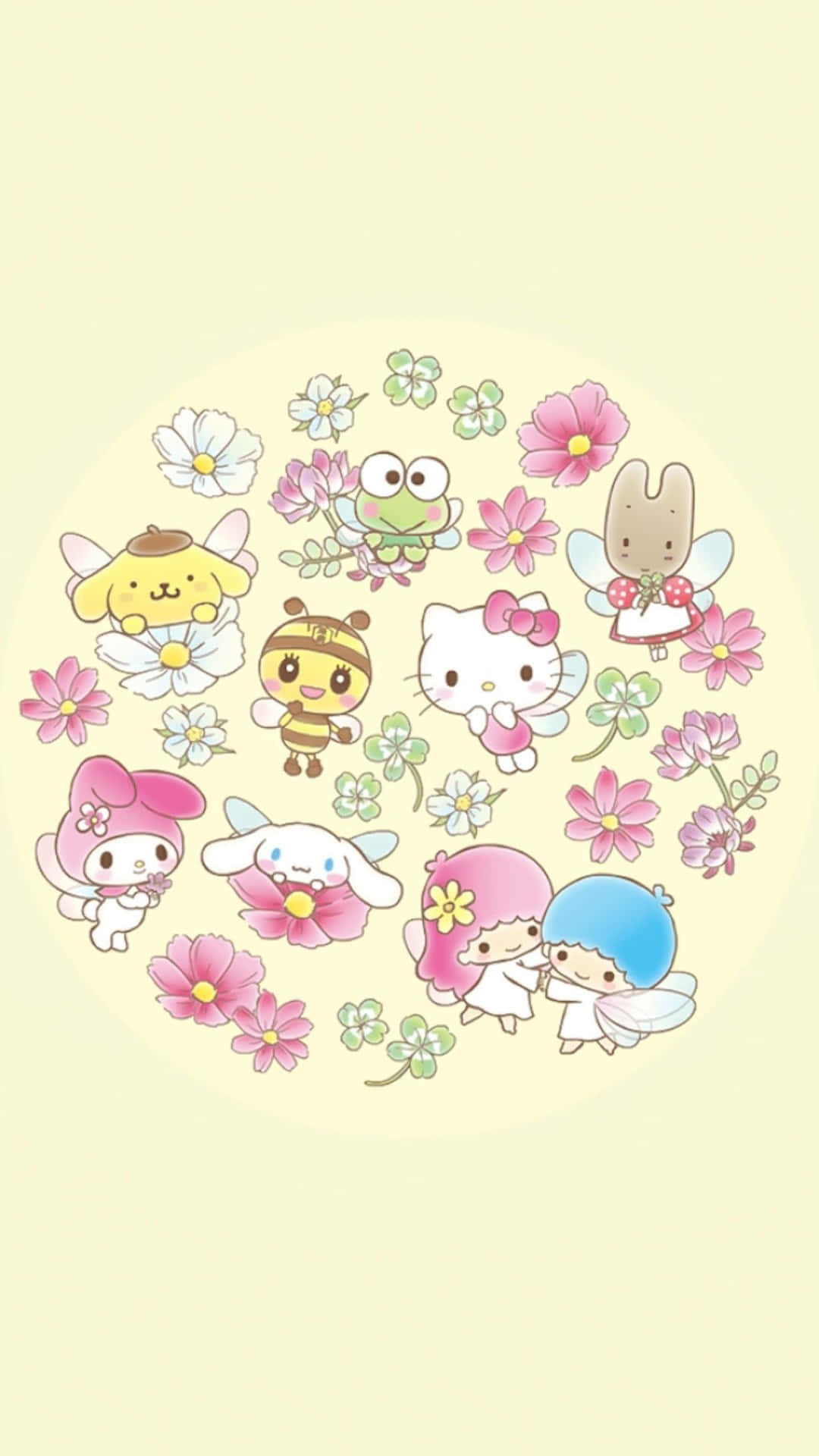 Sanrio PFP फूलों वाला वॉलपेपर