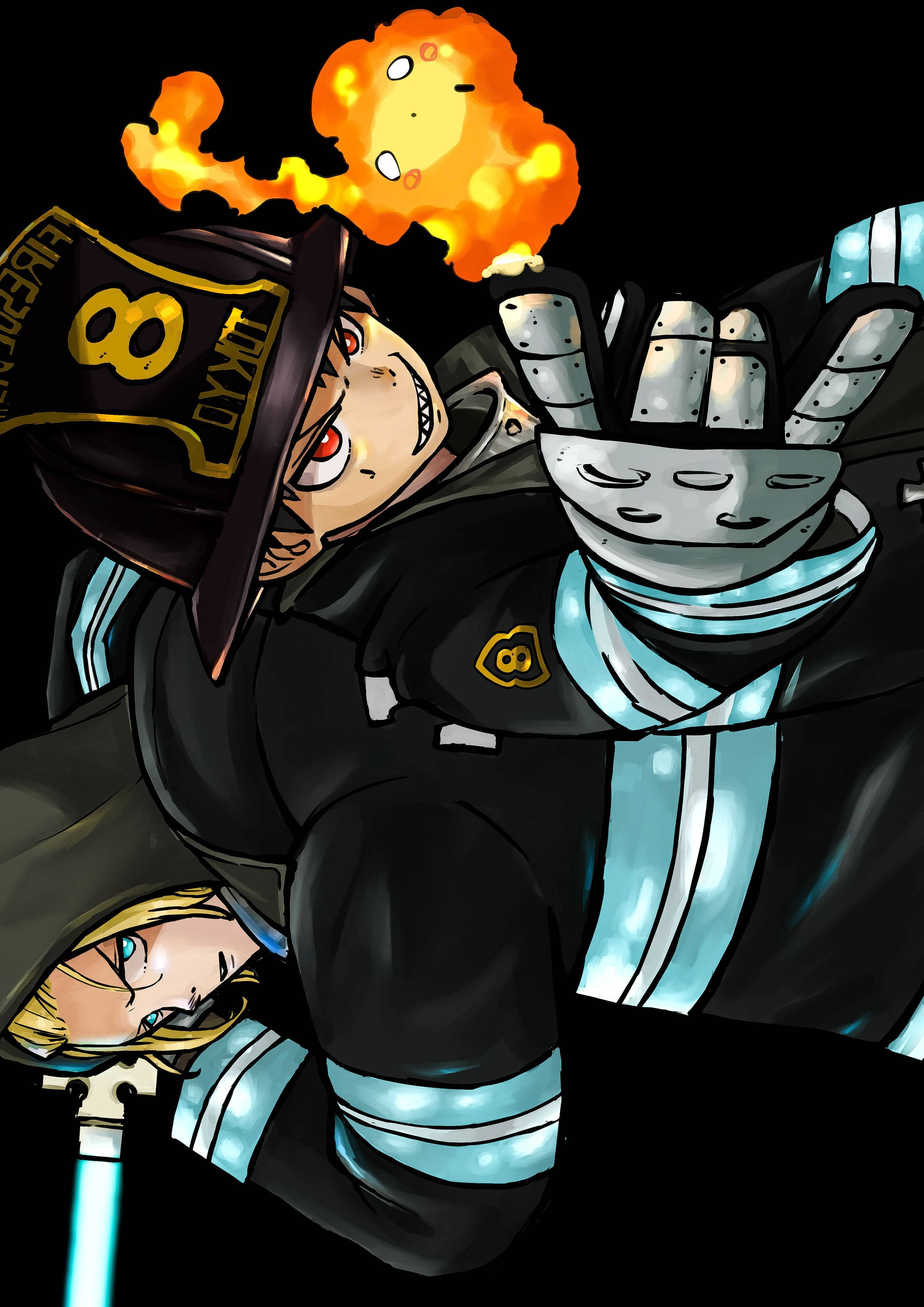 Shinra और Arthur का Infernal से सामना वॉलपेपर