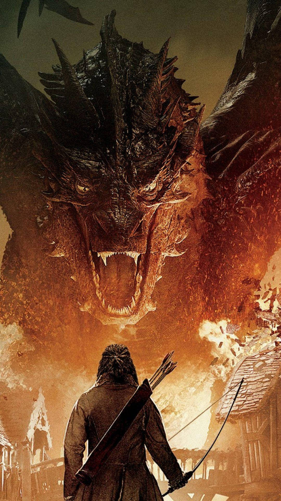 Smaug ड्रैगन iPhone स्क्रीन के लिए वॉलपेपर