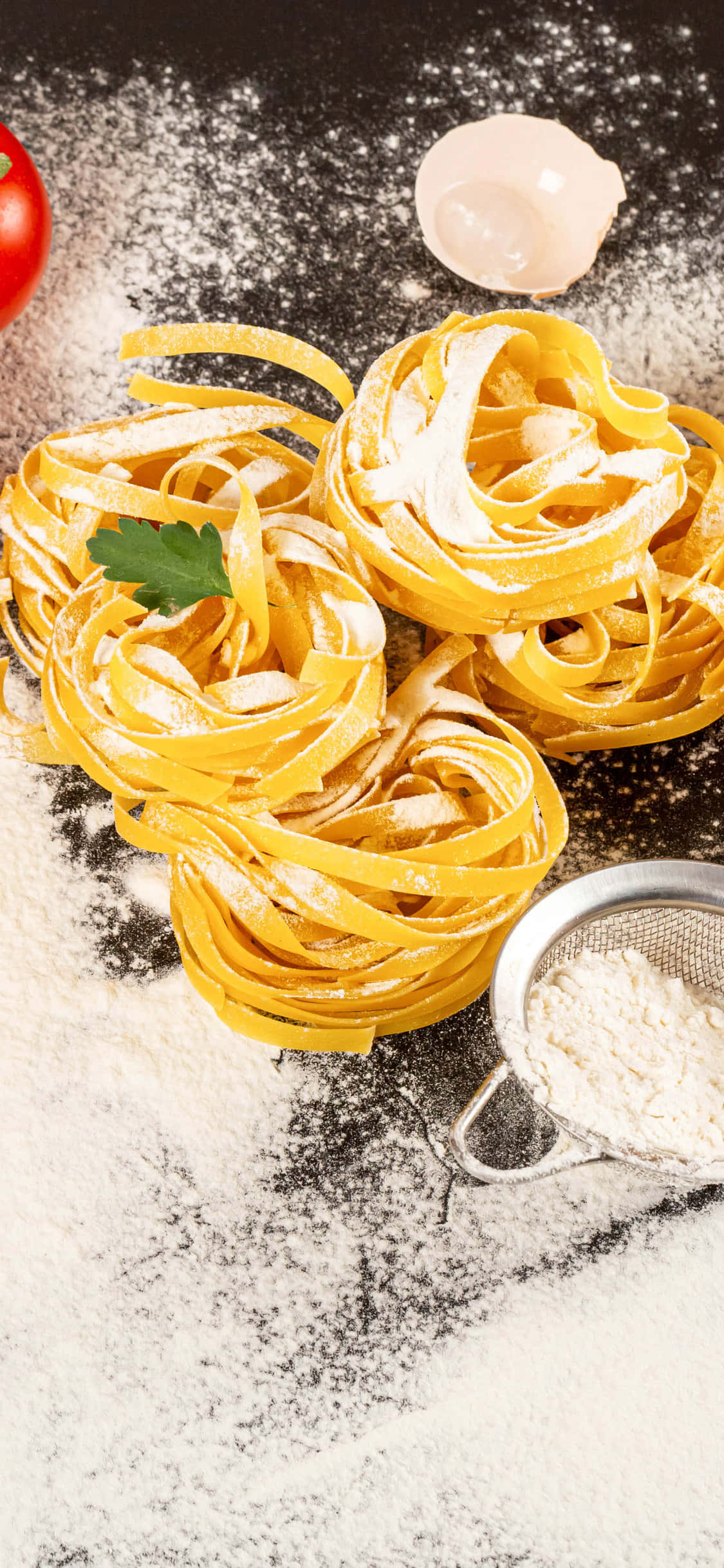 Tagliatelle Pasta With Flour iPhone X Pasta Background वॉलपेपर