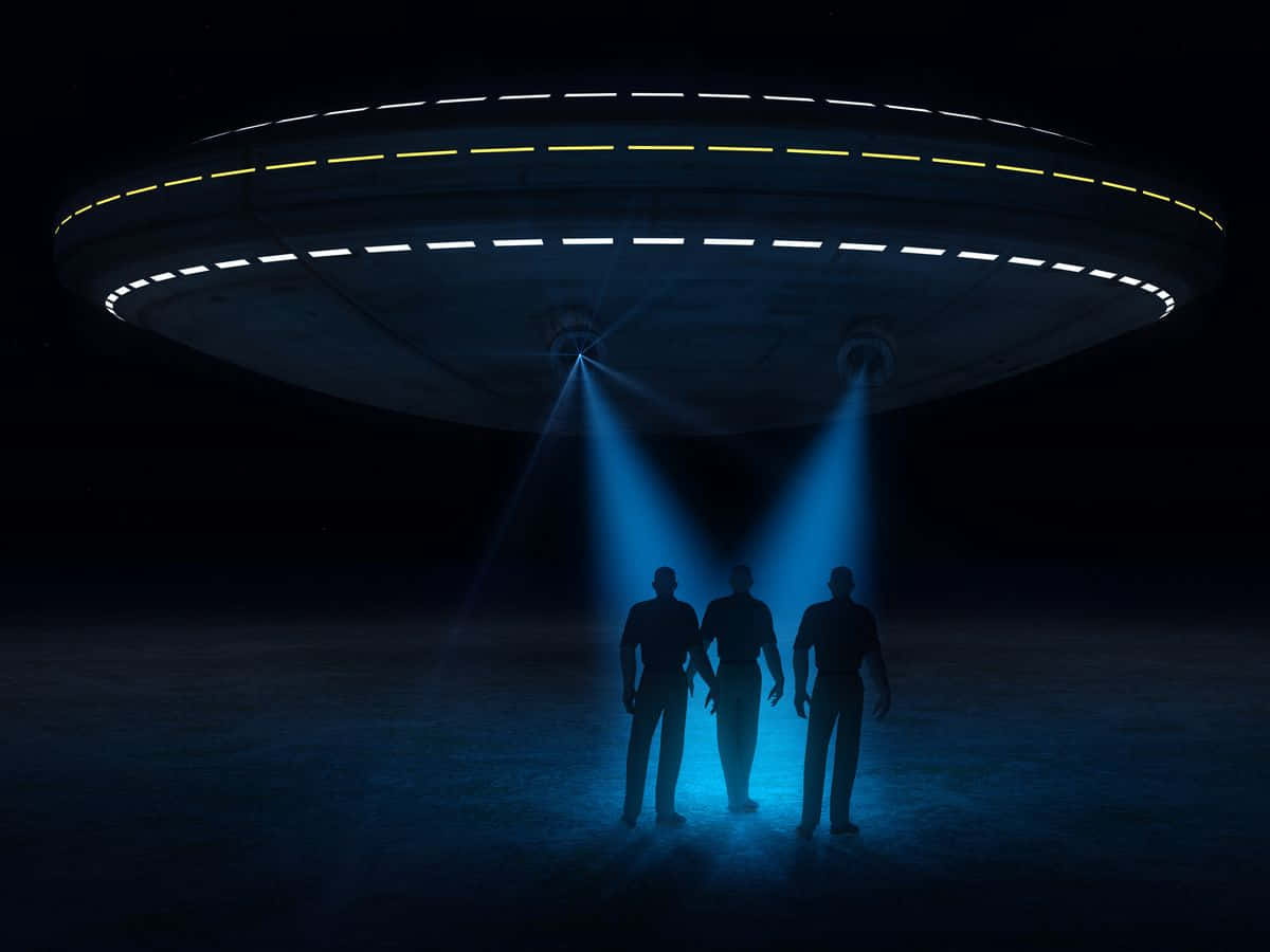 असली UFO नीयन नीली रोशनी और छायाचित्र चित्र वॉलपेपर