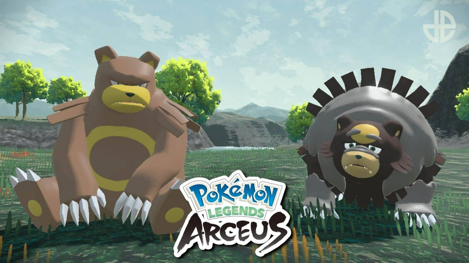 Ursaring और Ursaluna Pokemon Legends: Arceus चित्रण। वॉलपेपर