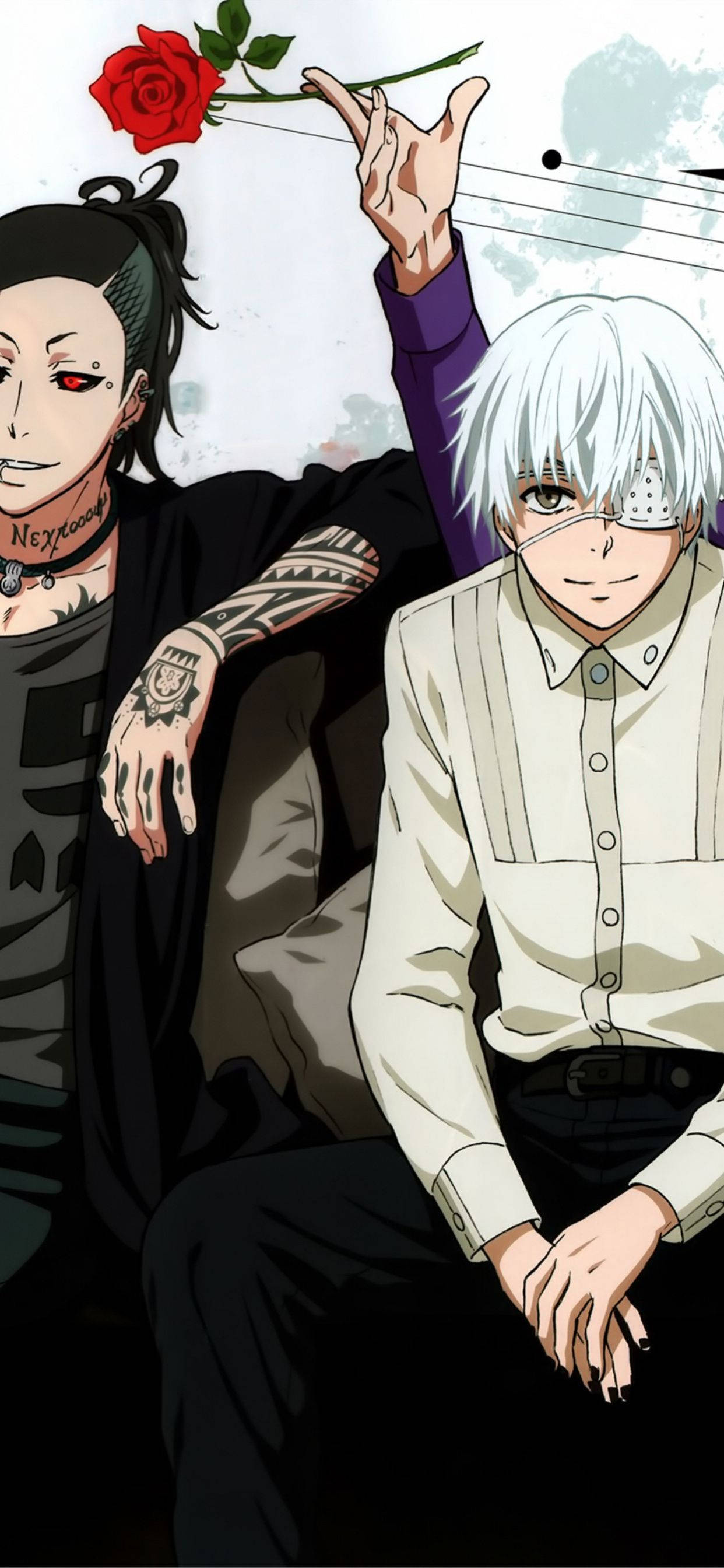 Uta और Ken Tokyo Ghoul iPhone पृष्ठभूमि वॉलपेपर