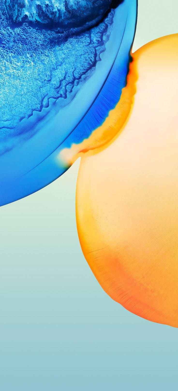 Vivo Y20 नीले और नारंगी बुलबुले वॉलपेपर