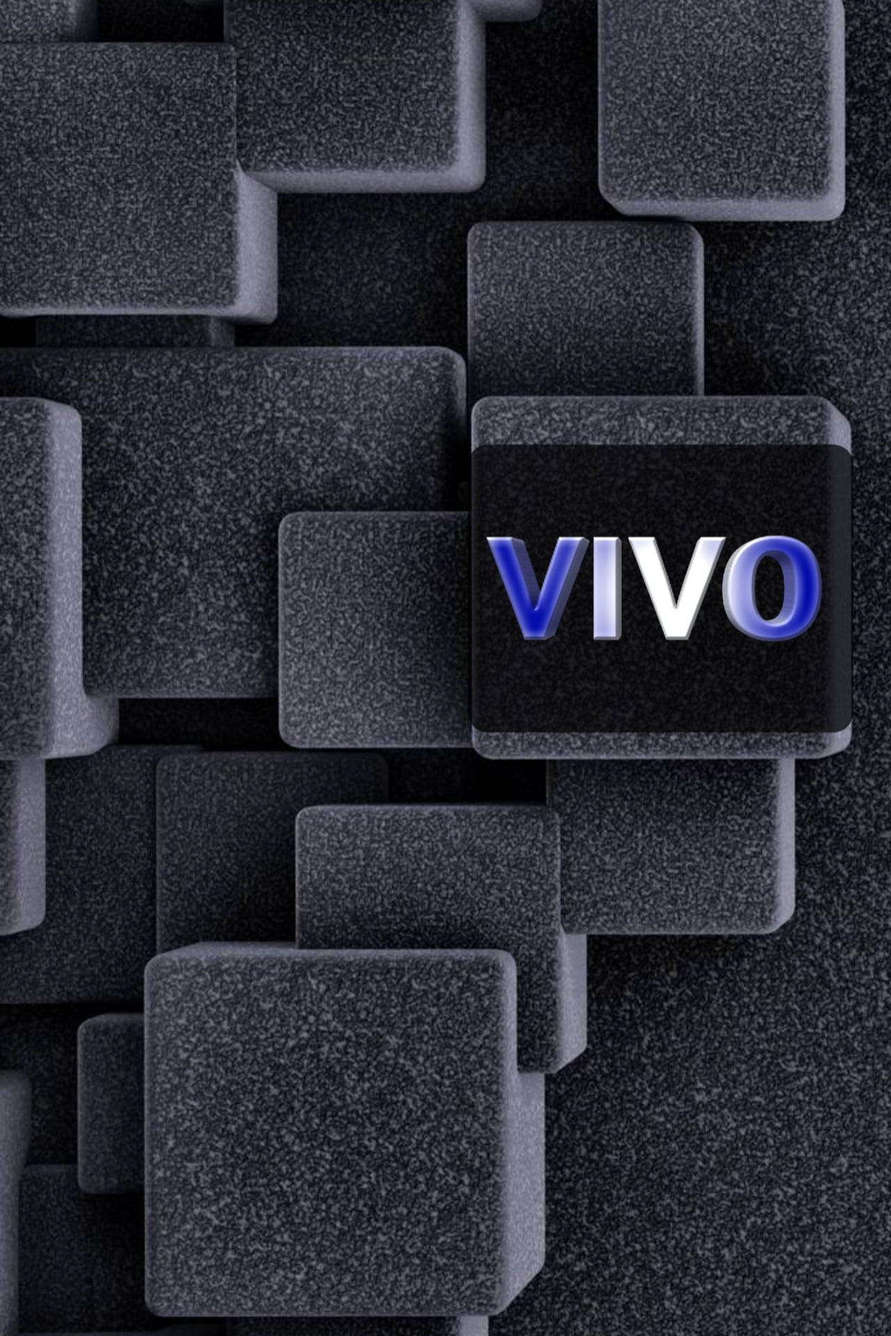 टेक्सचर्ड ब्लैक ब्लॉक्स Vivo Y20 वॉलपेपर