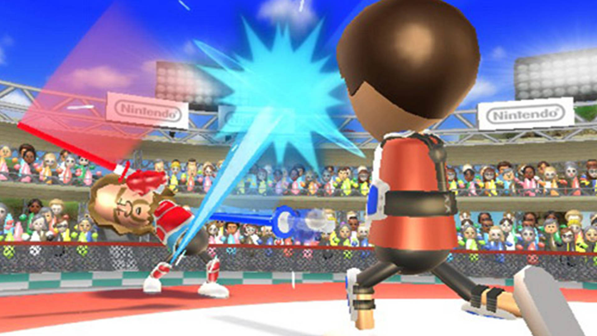 Wii Sports Resort में तीव्र तलवारबाजी द्वंद्व वॉलपेपर
