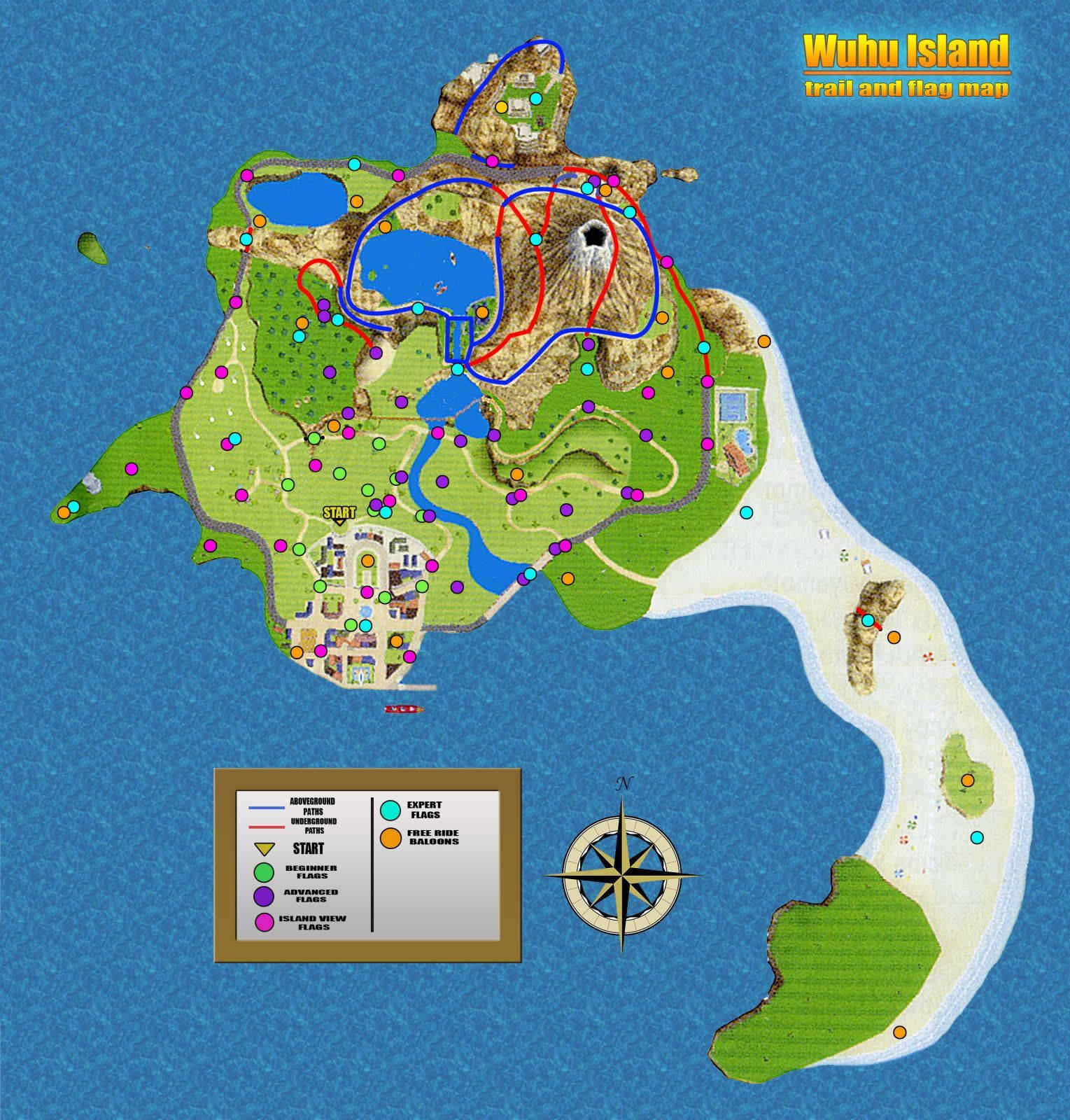 Wii Sports Resort वुहू द्वीप गेम मैप वॉलपेपर