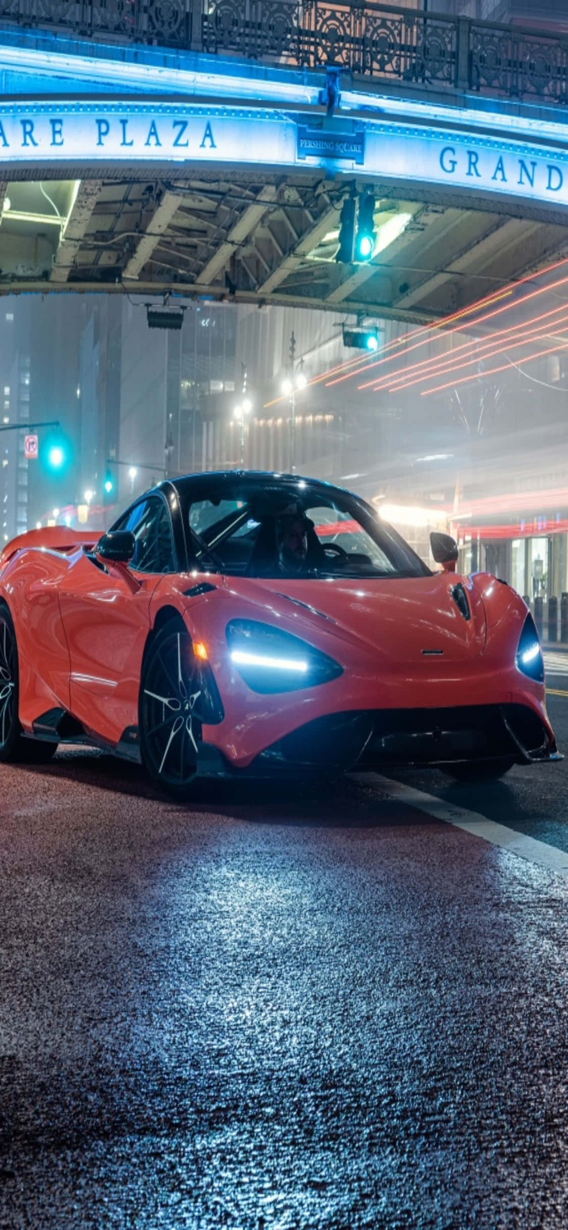 आईफोन X मैकलारेन 720s कार शो पृष्ठभूमि वॉलपेपर