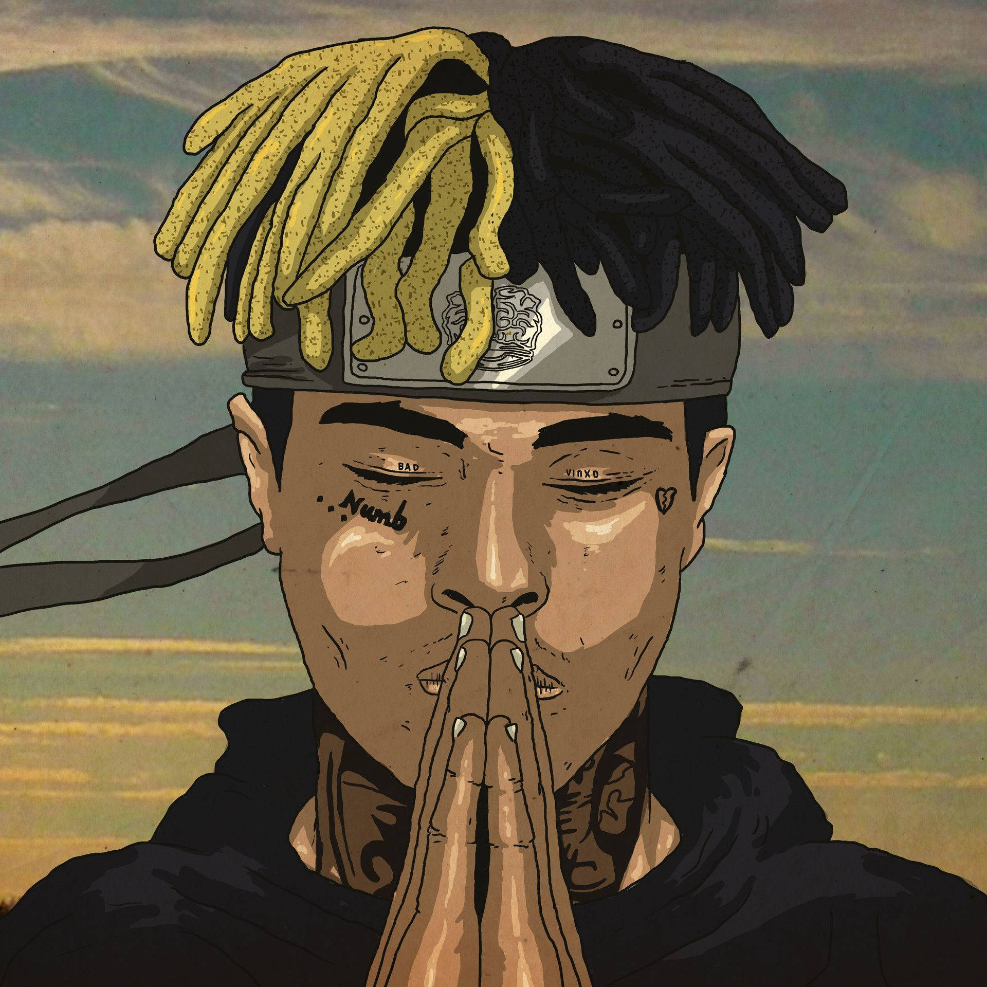 Xxxtentacion एनीमे प्रार्थना करता रैपर वॉलपेपर