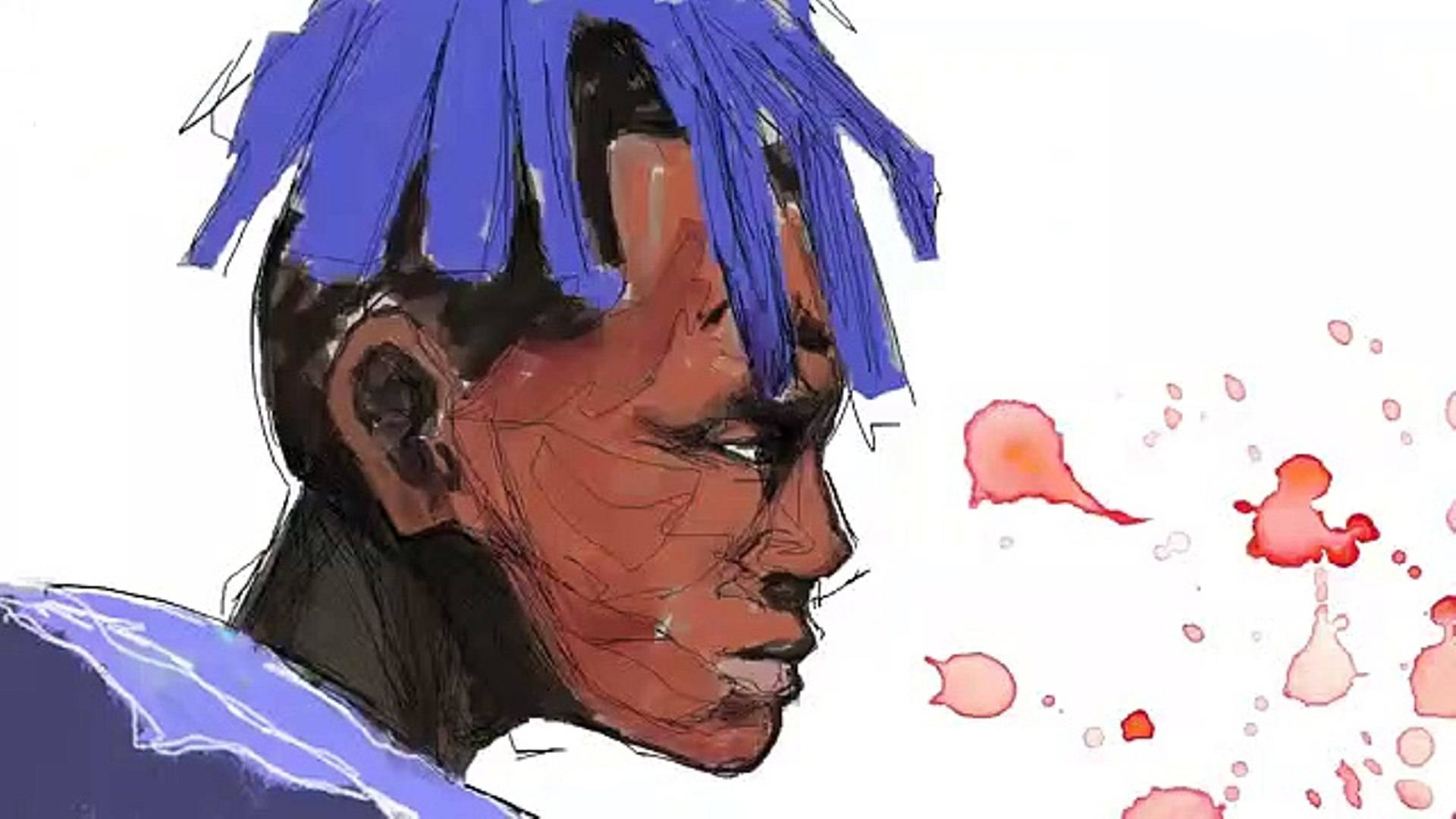 Xxxtentacion एनीमे वॉटरकलर आर्ट वॉलपेपर
