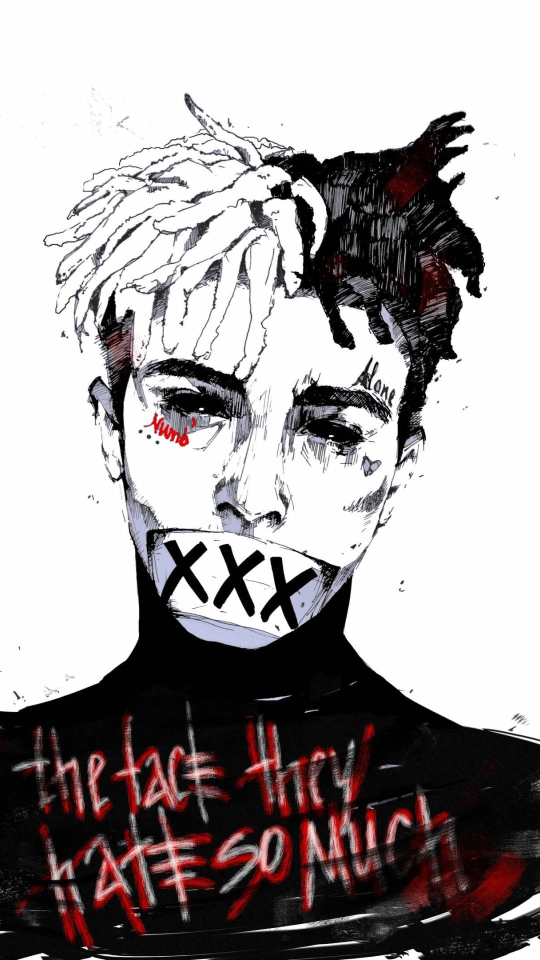 Xxxtentacion एनीमे ड्राइंग वॉलपेपर