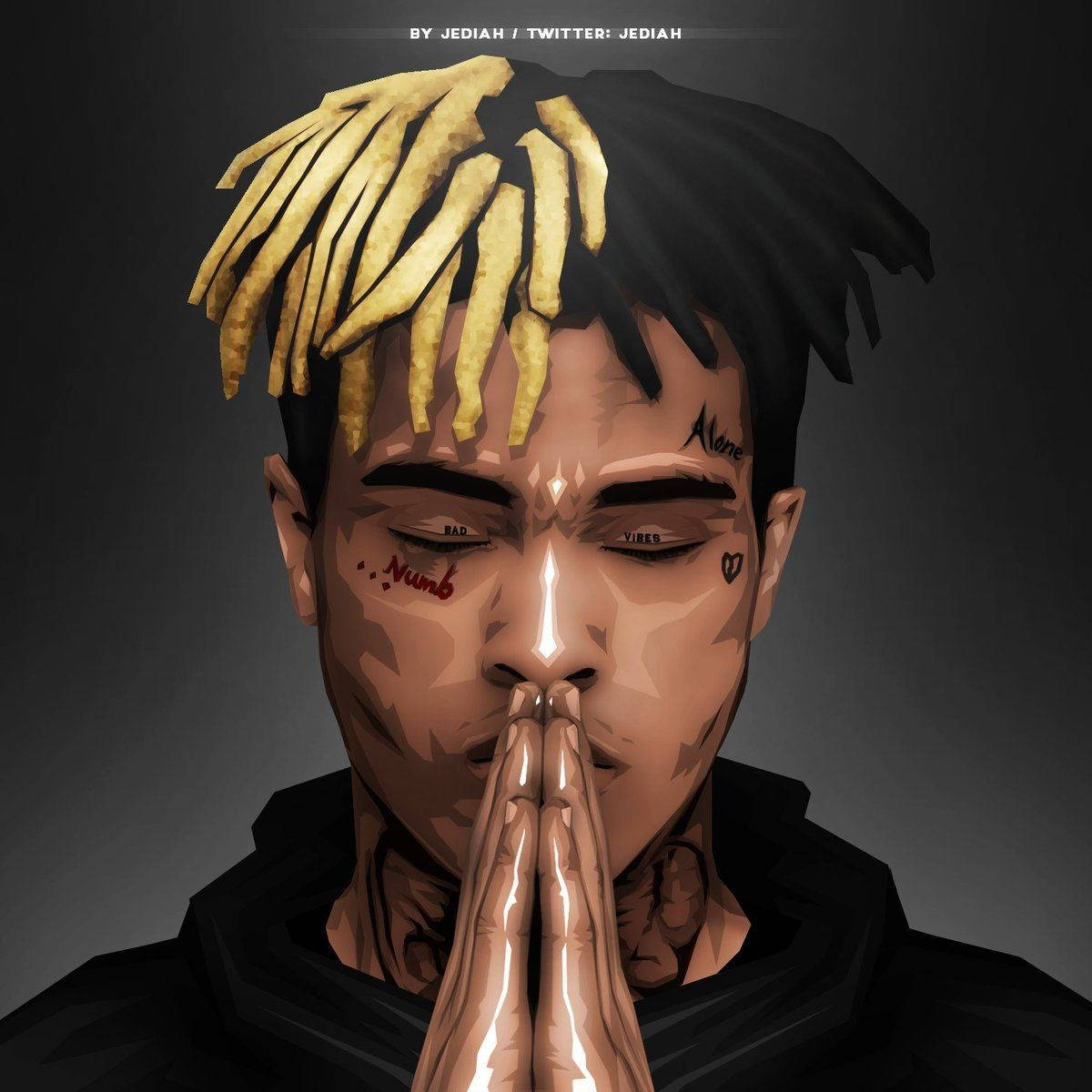 Xxxtentacion एनीमे प्रार्थना करते हाथ वॉलपेपर