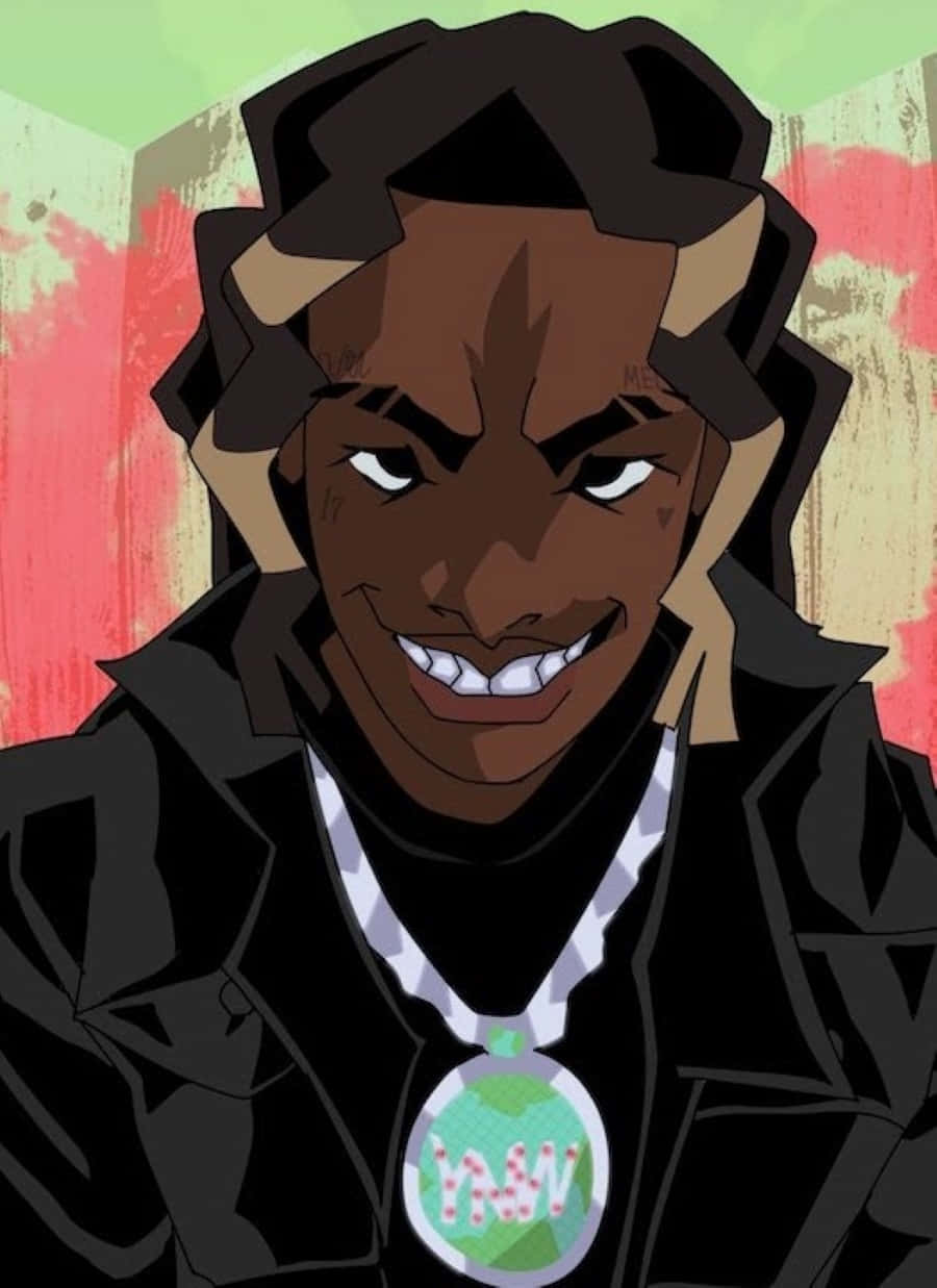 YNW Melly एनिमेटेड शैली में वॉलपेपर