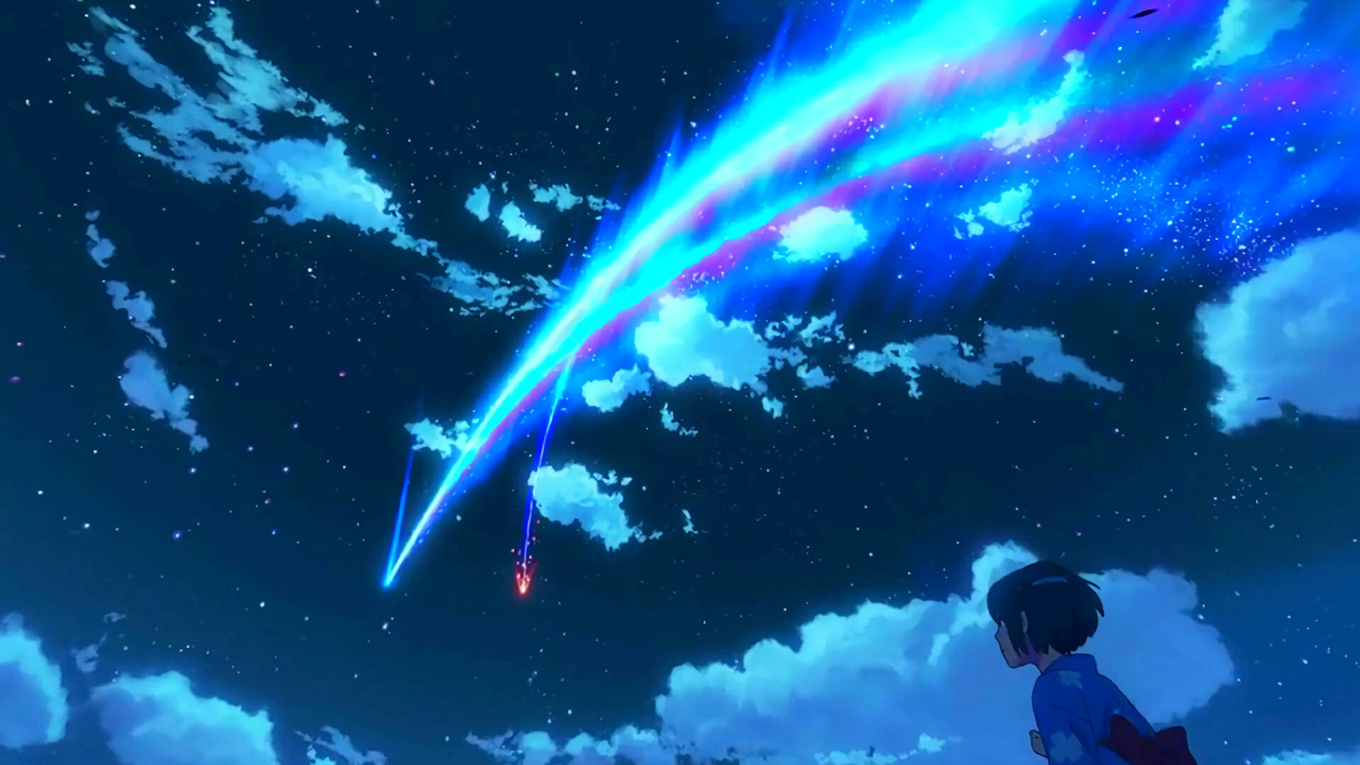 Your Name Anime धूमकेतु दृश्य वॉलपेपर