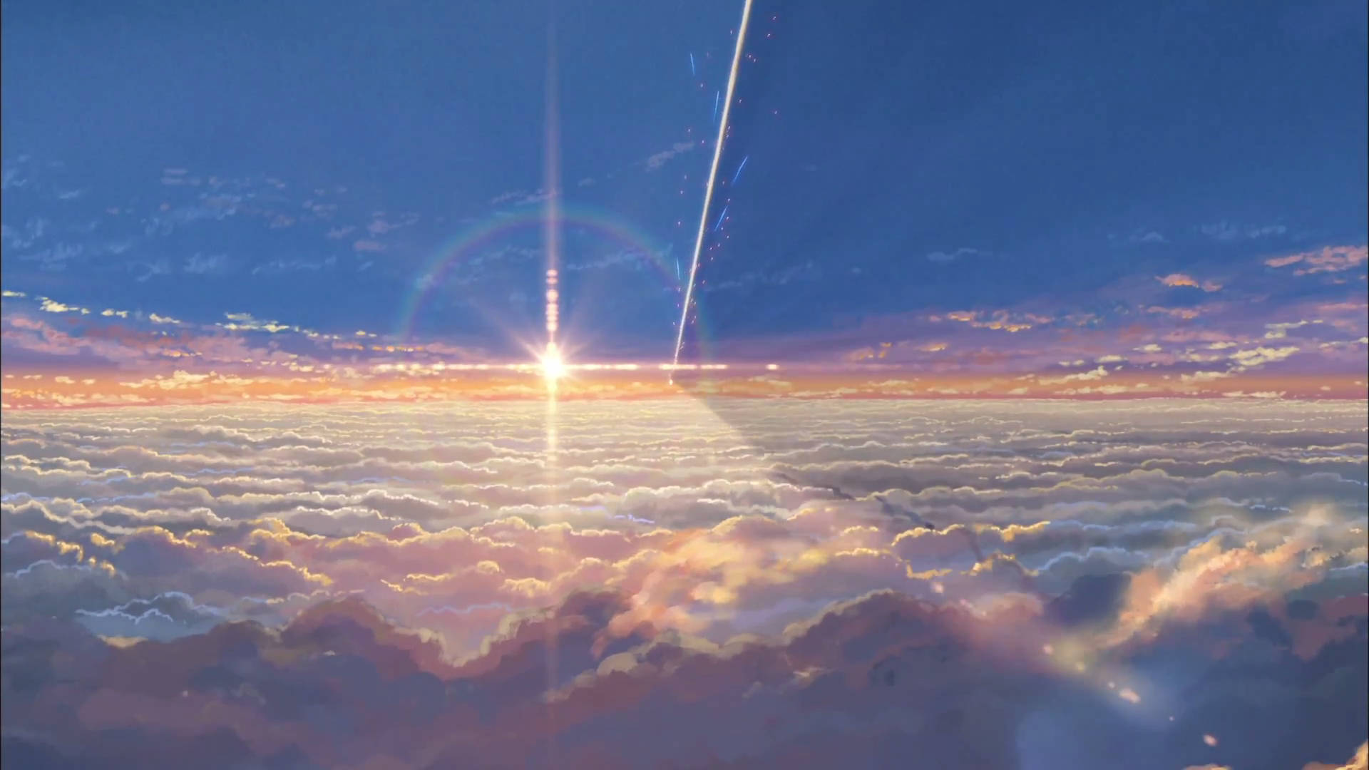Your Name Anime बादल सूर्यास्त वॉलपेपर