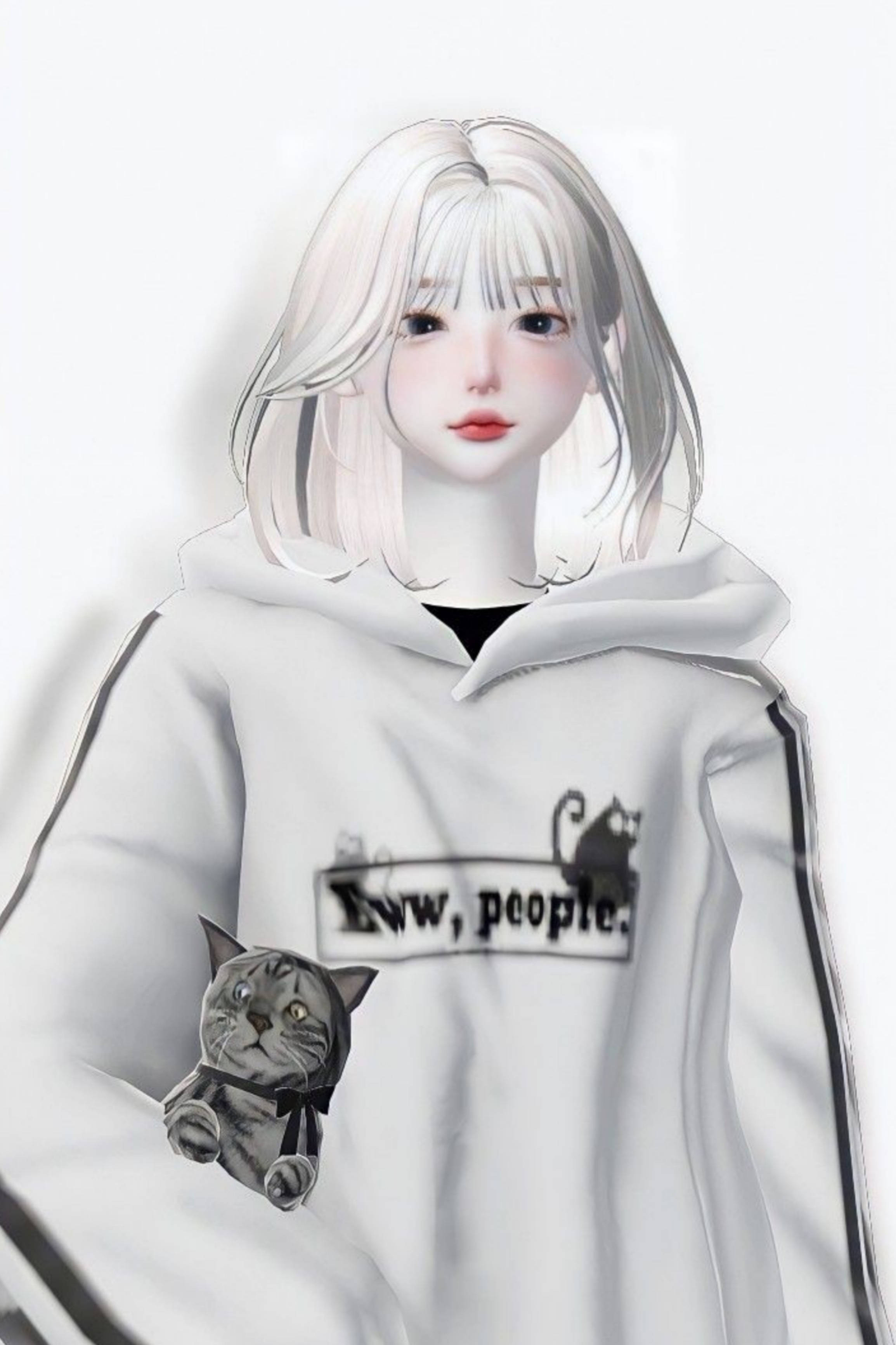 Zepeto सफेद एस्थेटिक लड़की वॉलपेपर