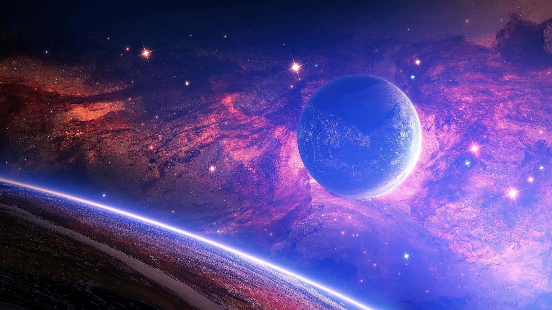 अंतरिक्ष डेस्कटॉप ग्रह चमकदार रोशनी पृष्ठभूमि वॉलपेपर