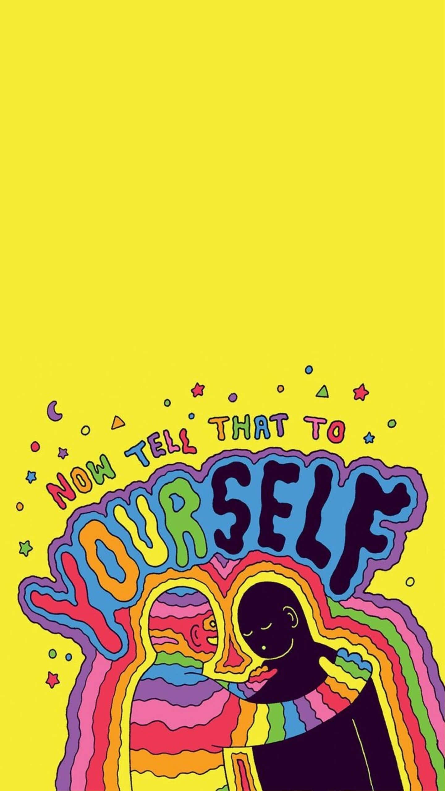 अब यह बात खुद से कहो विंटेज हिप्पी एस्थेटिक वॉलपेपर