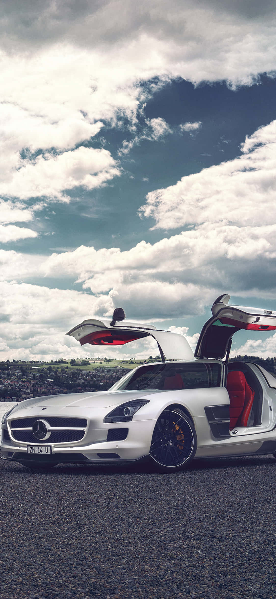 iPhone X AMG GT-R बैकग्राउंड खुला दरवाजा SLS AMG वॉलपेपर