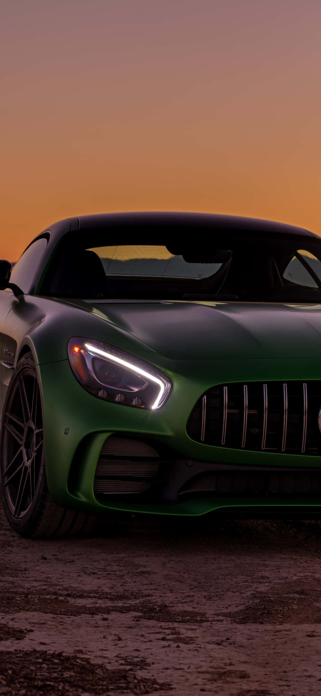 iPhone X AMG GT-R बैकग्राउंड हरा मर्सिडीज़ AMG वॉलपेपर