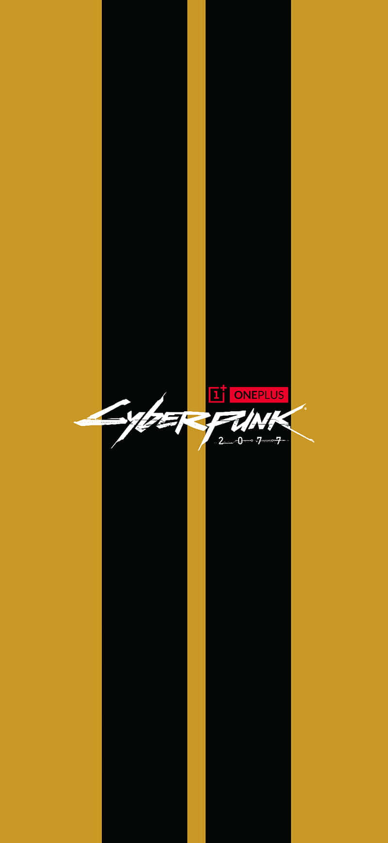iPhone X Cyberpunk 2077 पृष्ठभूमि पीली और काली धारियों के साथ वॉलपेपर