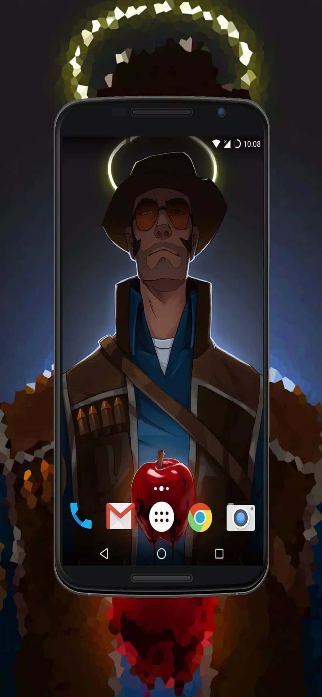 आईफोन Xs Tf2 बैकग्राउंड स्नाइपर के साथ एंड्रॉयड स्क्रीन वॉलपेपर