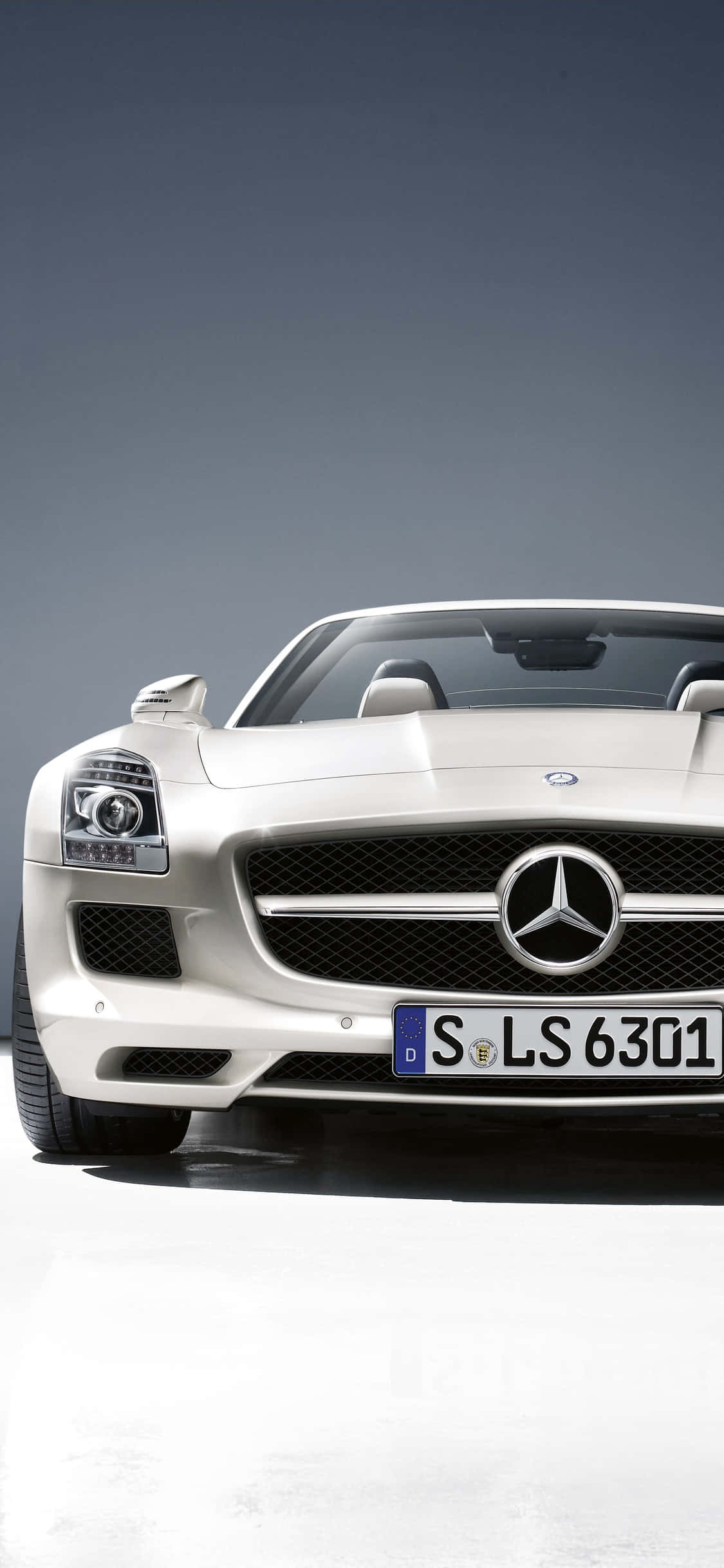 iPhone X AMG GT-R बैकग्राउंड व्हाइट SLS AMG वॉलपेपर