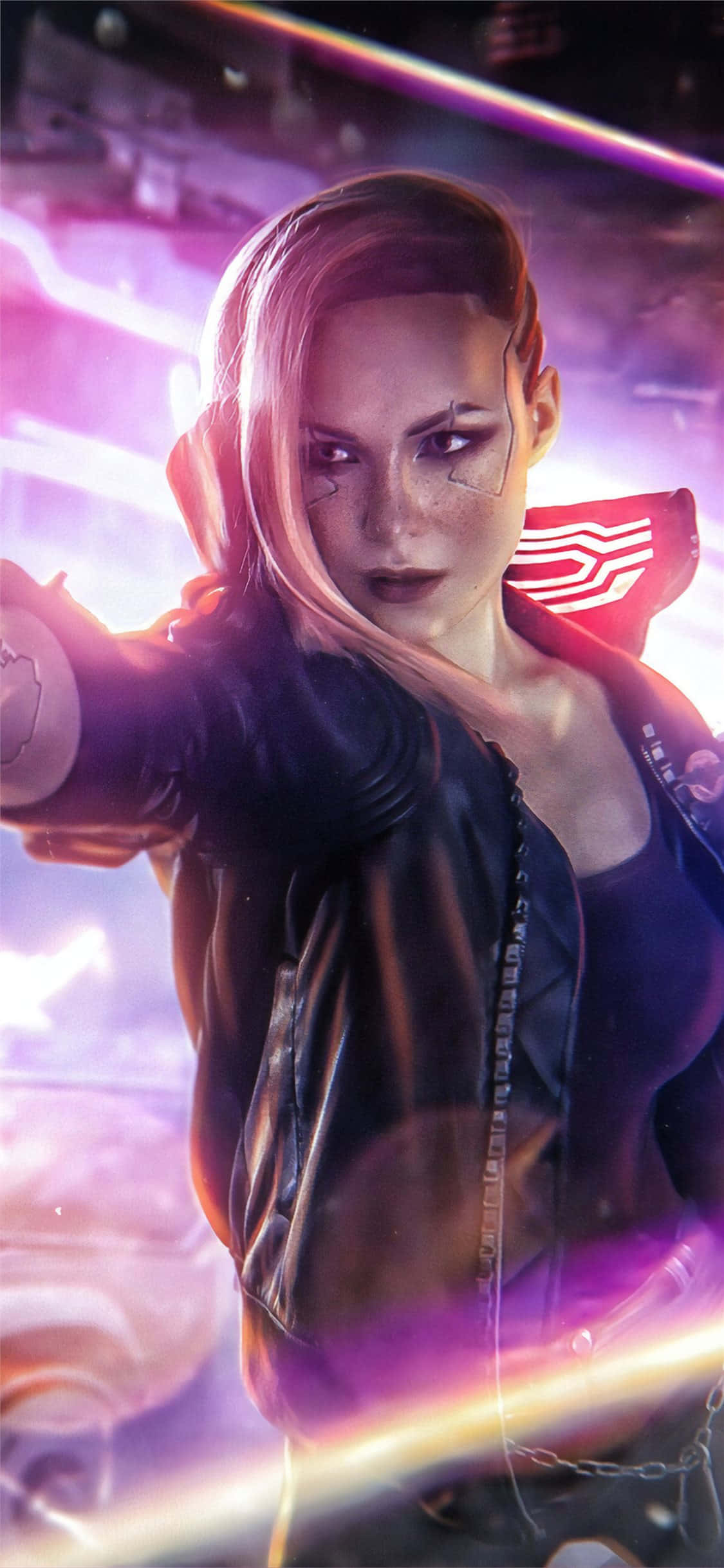 iPhone X Cyberpunk 2077 पृष्ठभूमि वैलेरी द मर्सनरी वॉलपेपर
