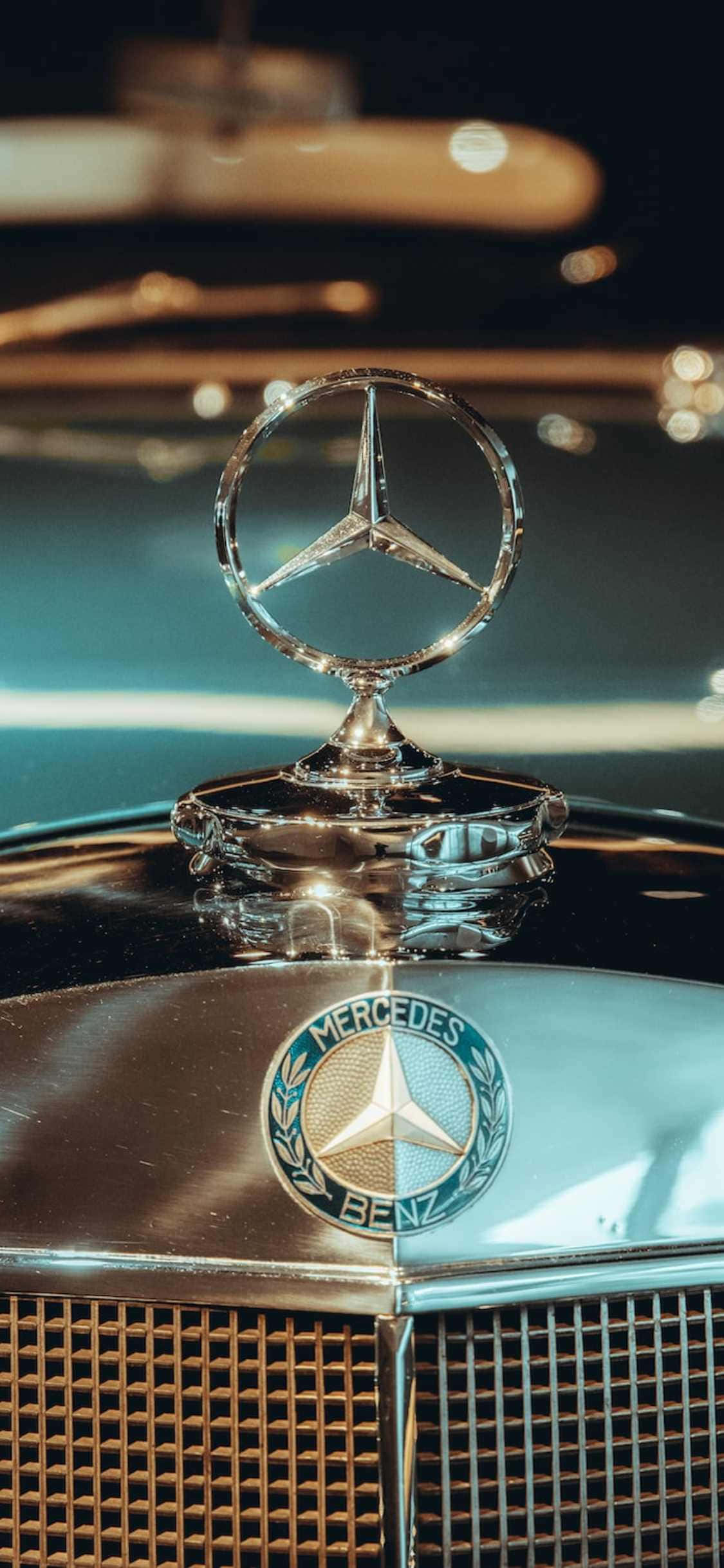 iPhone XS Mercedes पृष्ठभूमि ग्रे Mercedes-Benz 500K वॉलपेपर