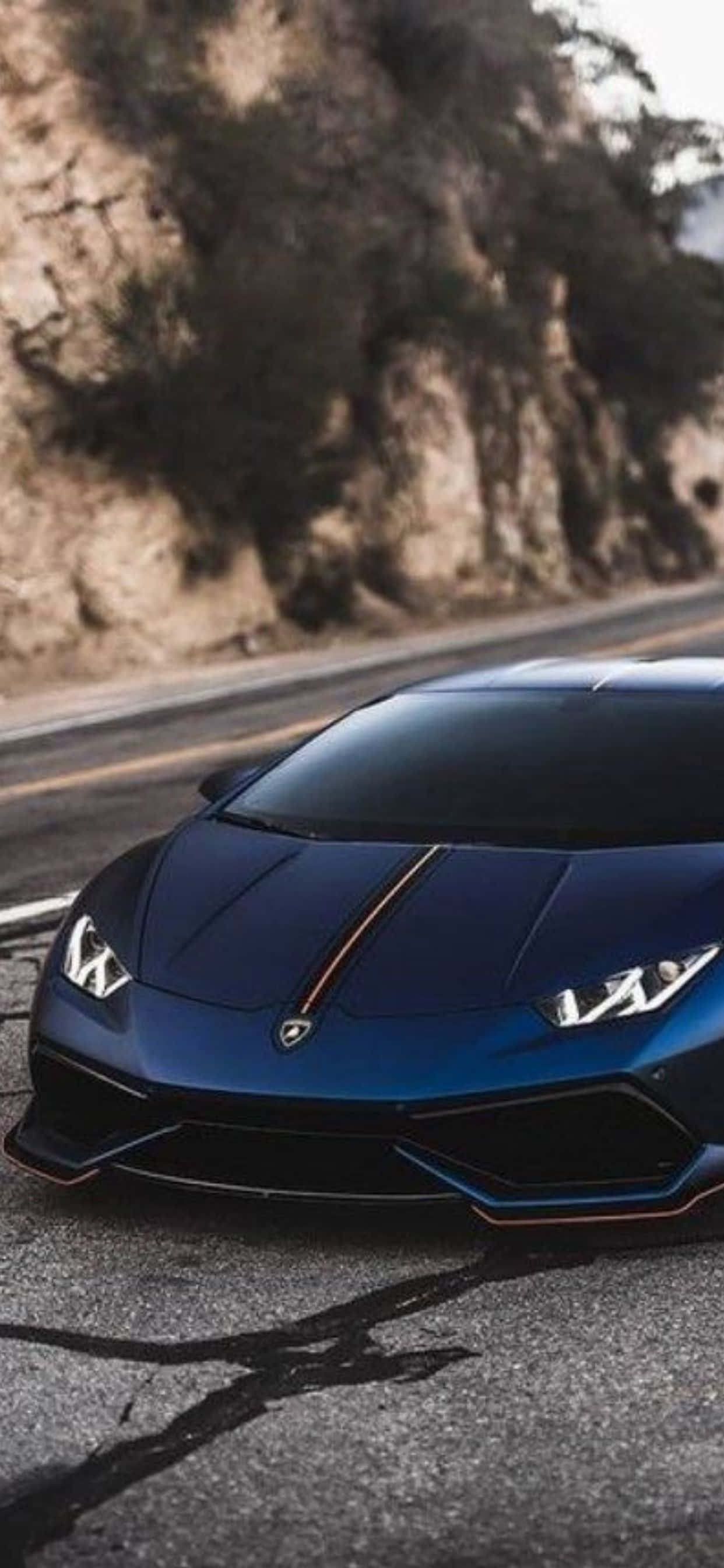 iPhone XS Max Lamborghini Blue Huracan बैकग्राउंड वॉलपेपर