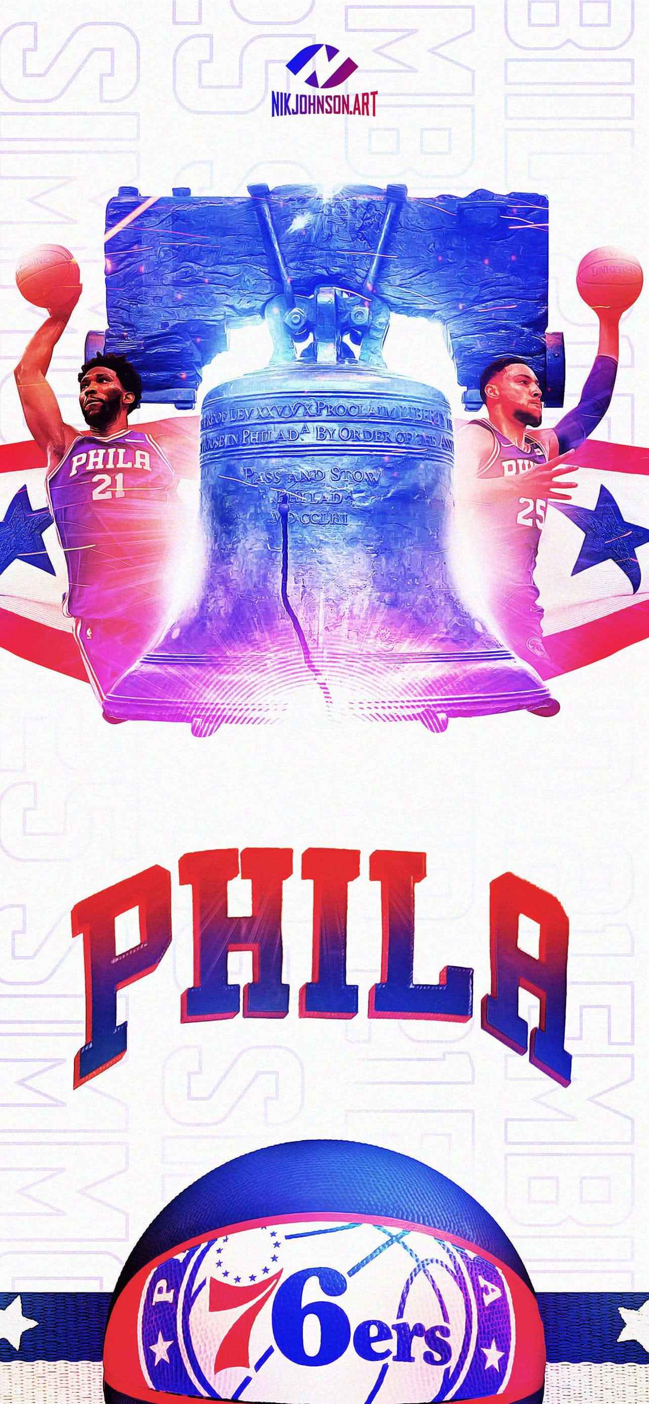 आधिकारिक 76ers iPhone वॉलपेपर