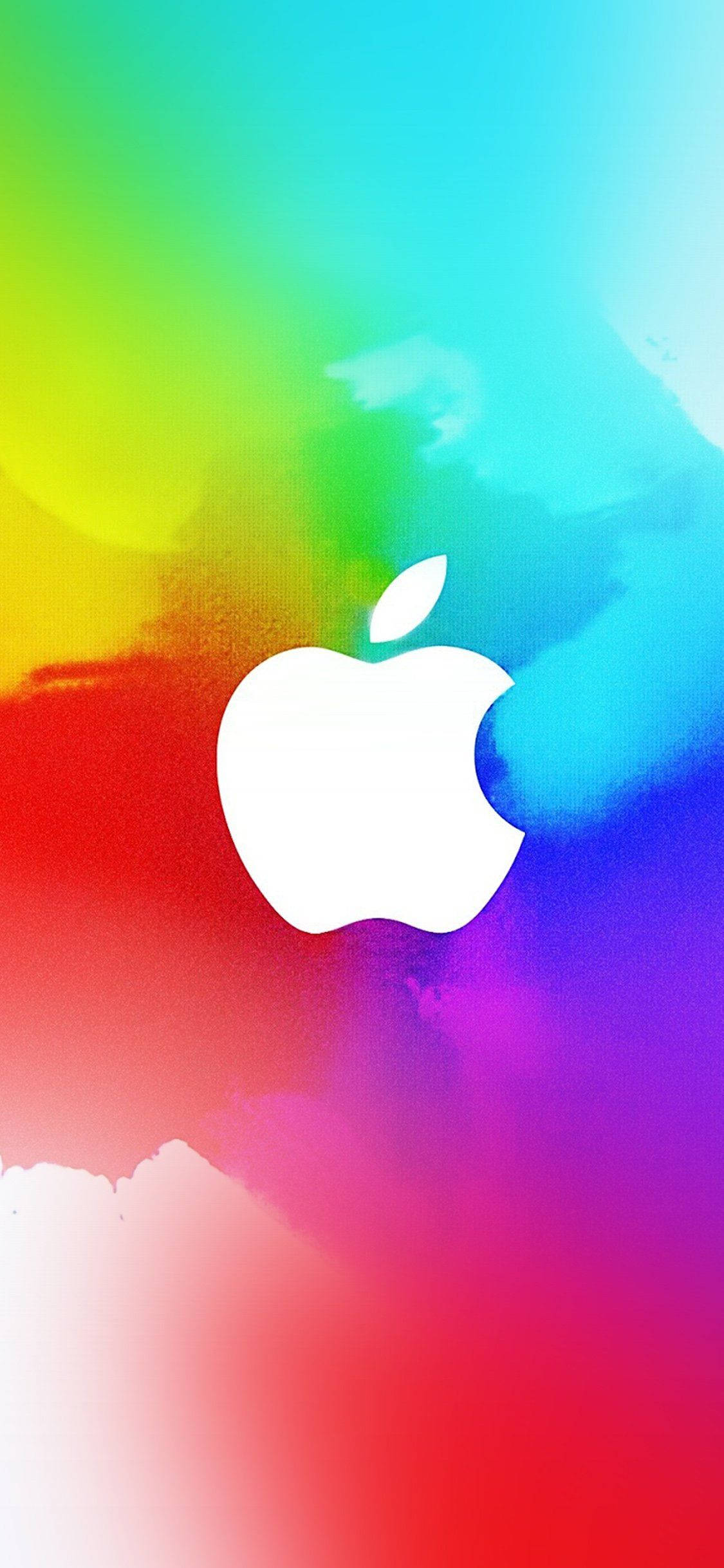 इंद्रधनुषी सफेद Apple लोगो iPhone वॉलपेपर