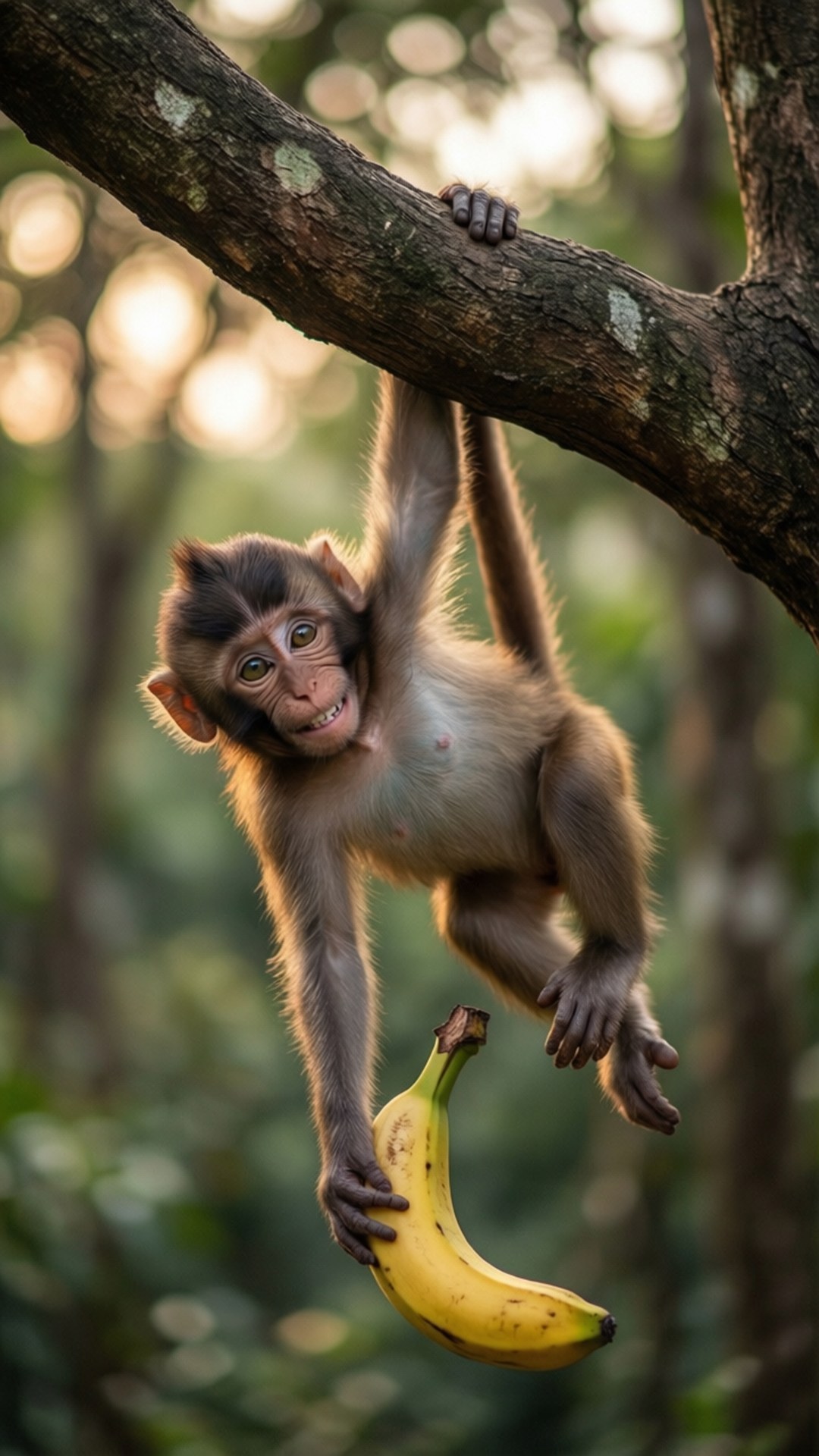 उल्टा लटकता बंदर वॉलपेपर