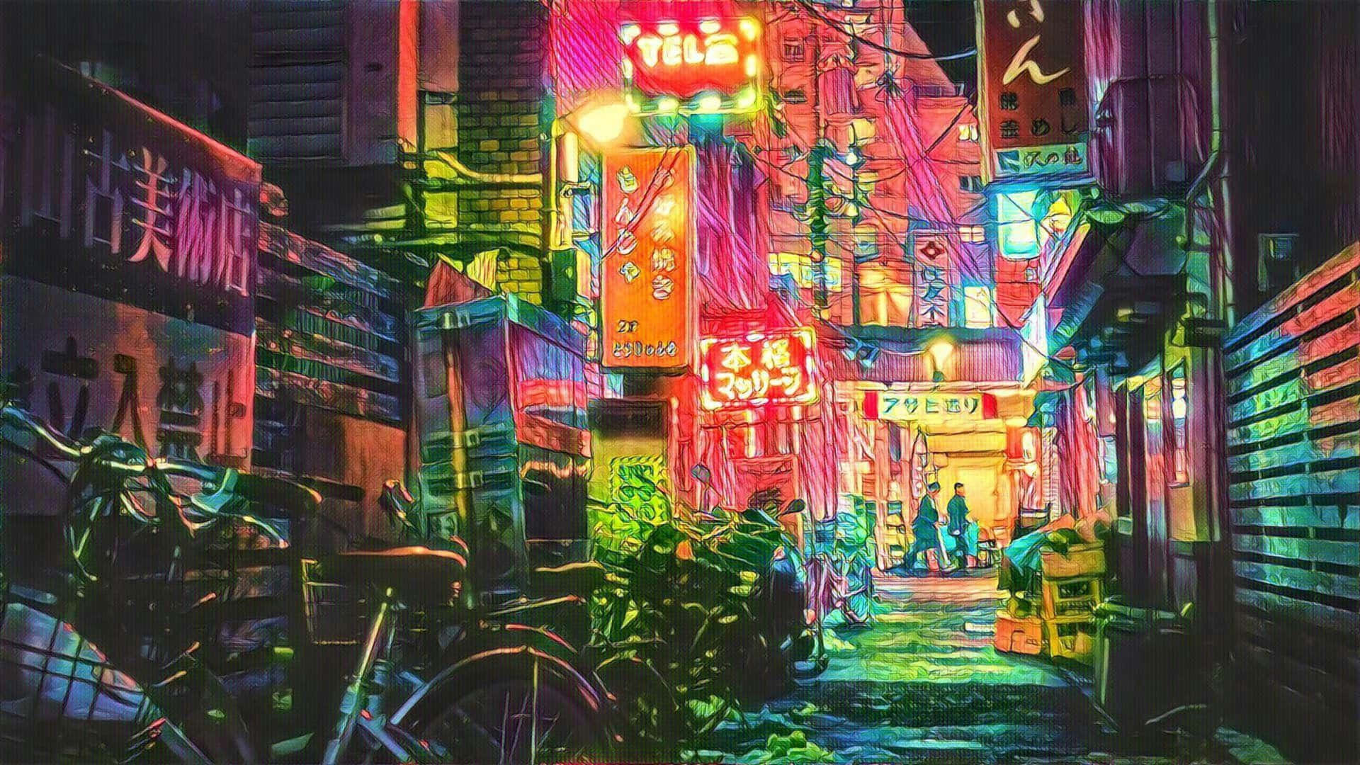 4k एनीमे टोक्यो — Japan GIF वॉलपेपर