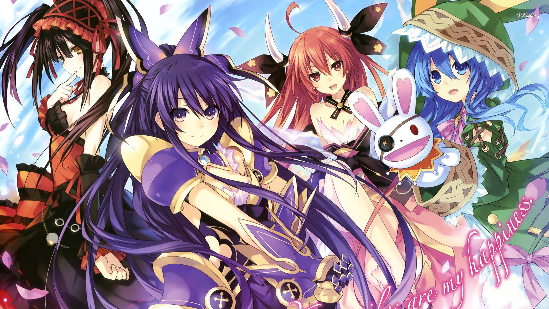 एनिमे Date A Live लड़कियाँ — एनिमे दृश्य वॉलपेपर