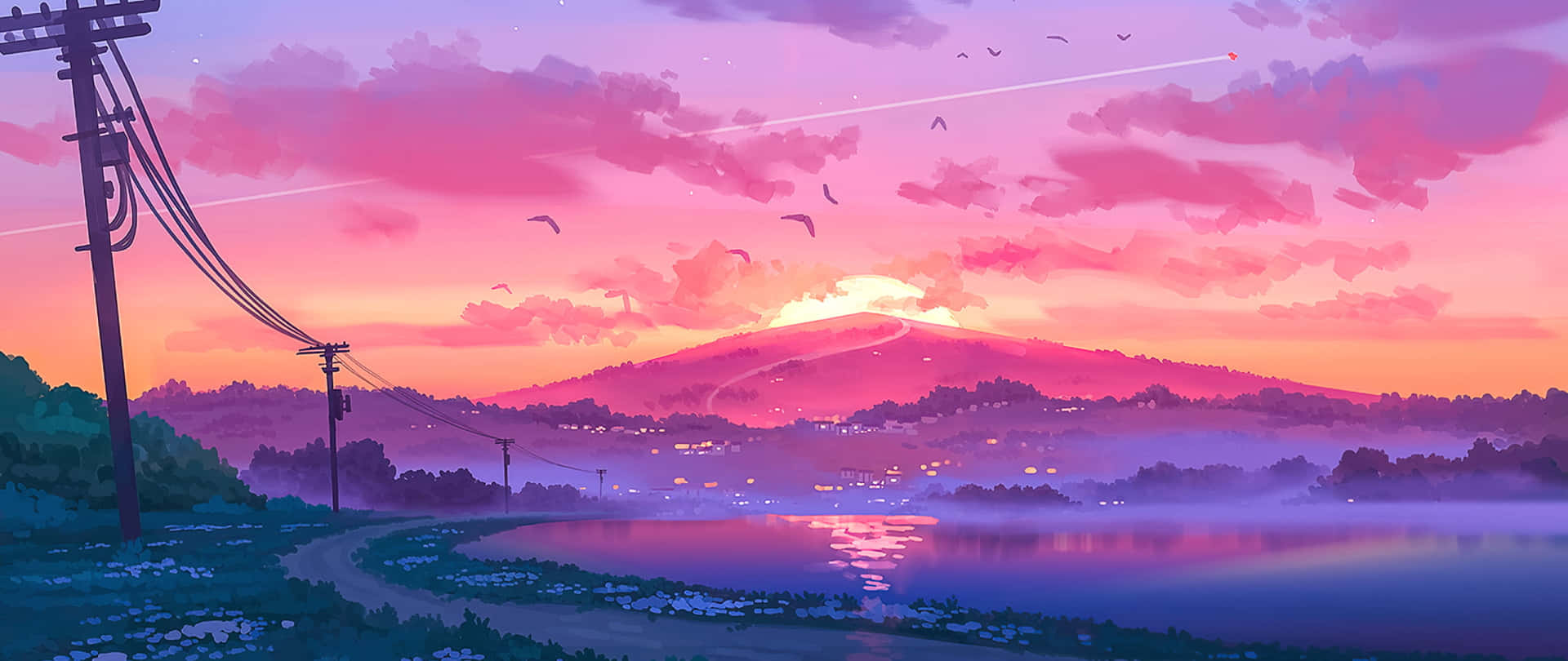 कला 2560x1080 — एनिमे दृश्य वॉलपेपर
