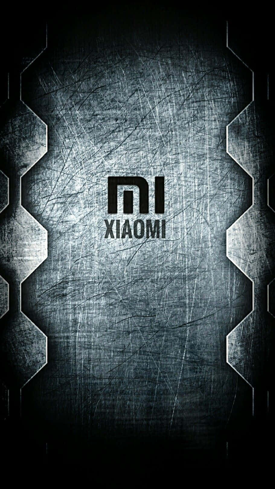 एब्स्ट्रैक्ट बैकग्राउंड पर स्लीक Xiaomi स्मार्टफोन वॉलपेपर
