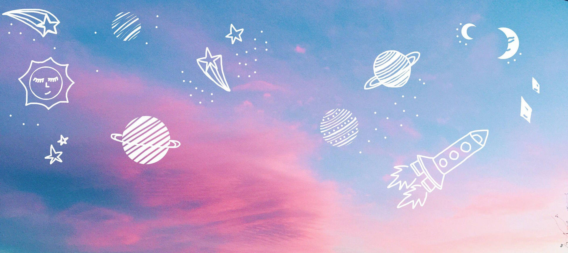एस्थेटिक मैकबुक प्लैनेट आर्ट — सौंदर्यपूर्ण मैकबुक वॉलपेपर