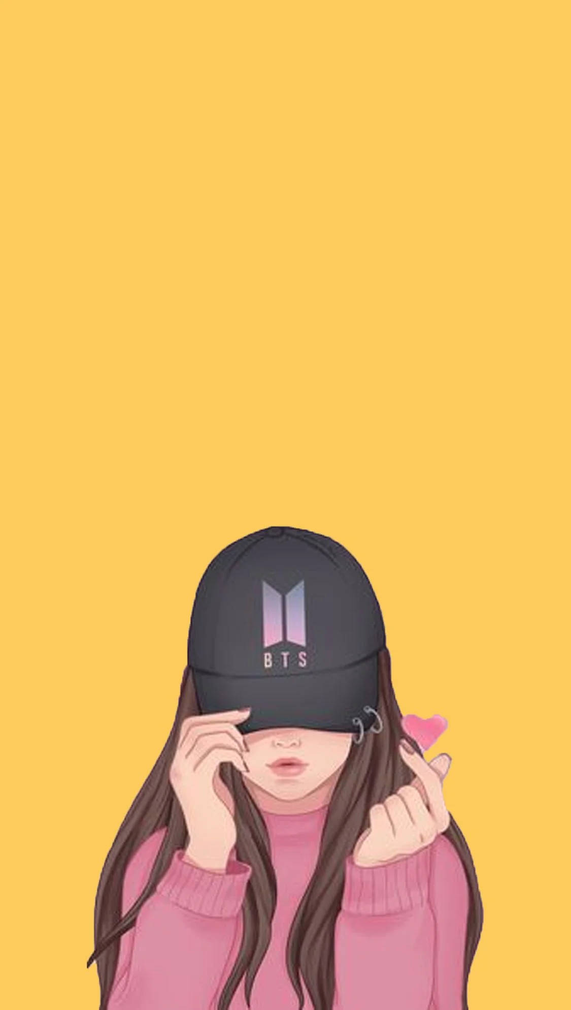 एस्थेटिक लड़की BTS टोपी वॉलपेपर