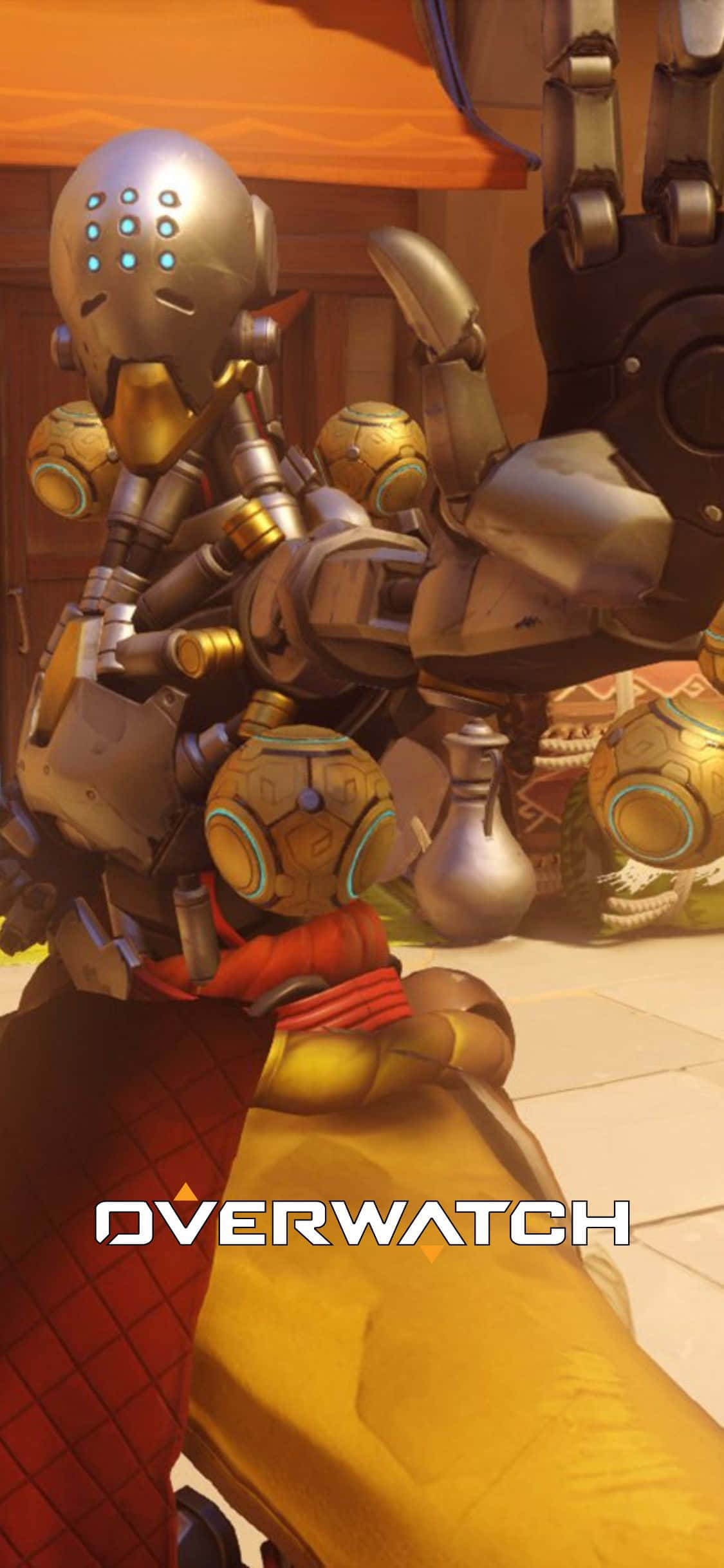 Overwatch चालू करें और स्लीक iPhone X के साथ जीत की ओर लड़ें। वॉलपेपर