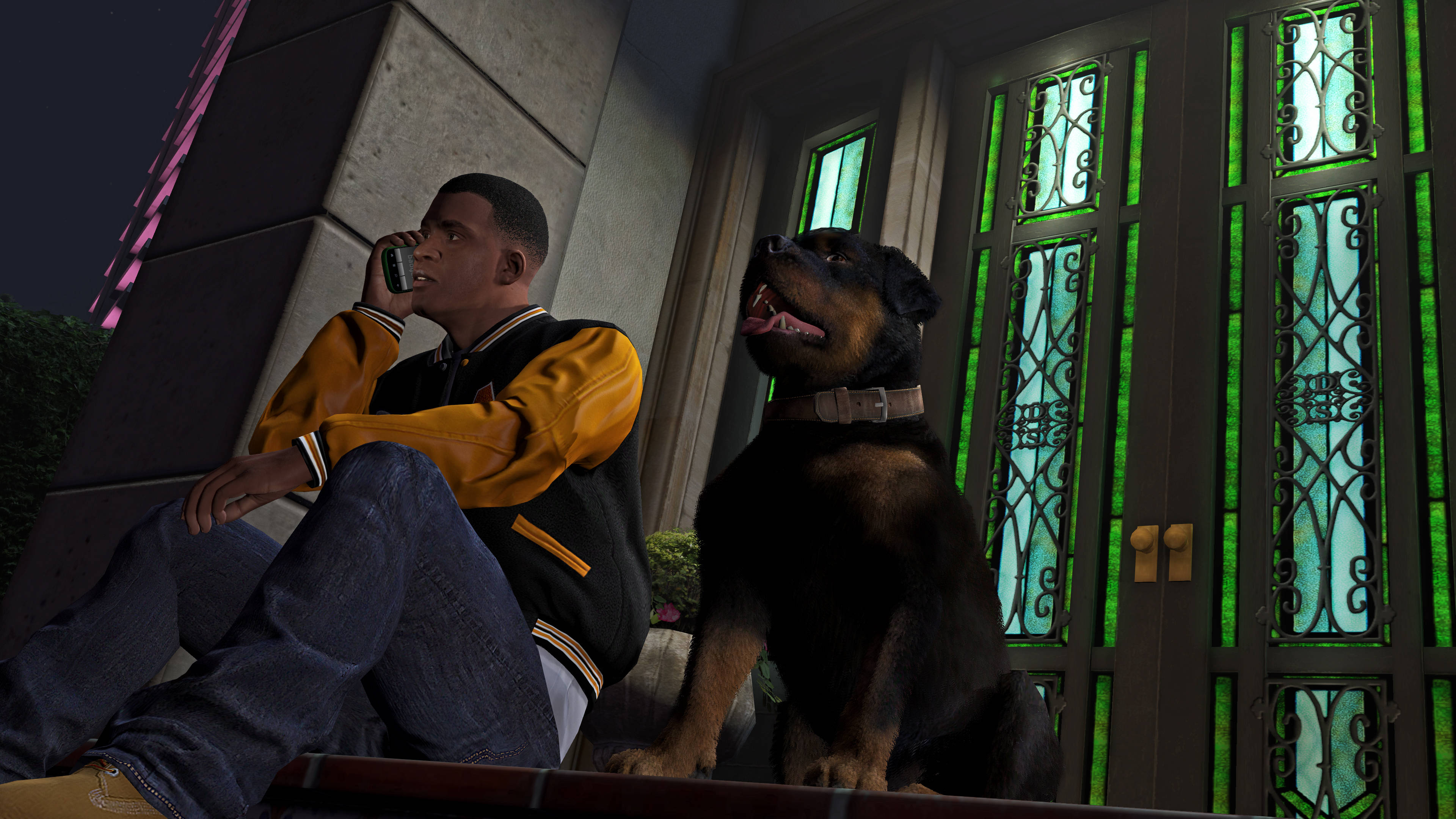 कूल GTA आदमी और कुत्ता वॉलपेपर