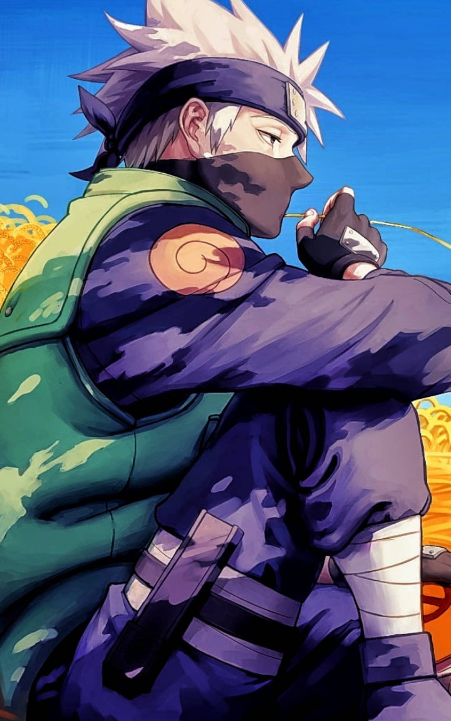 कूल काकाशी डिजिटल ड्राइंग वॉलपेपर