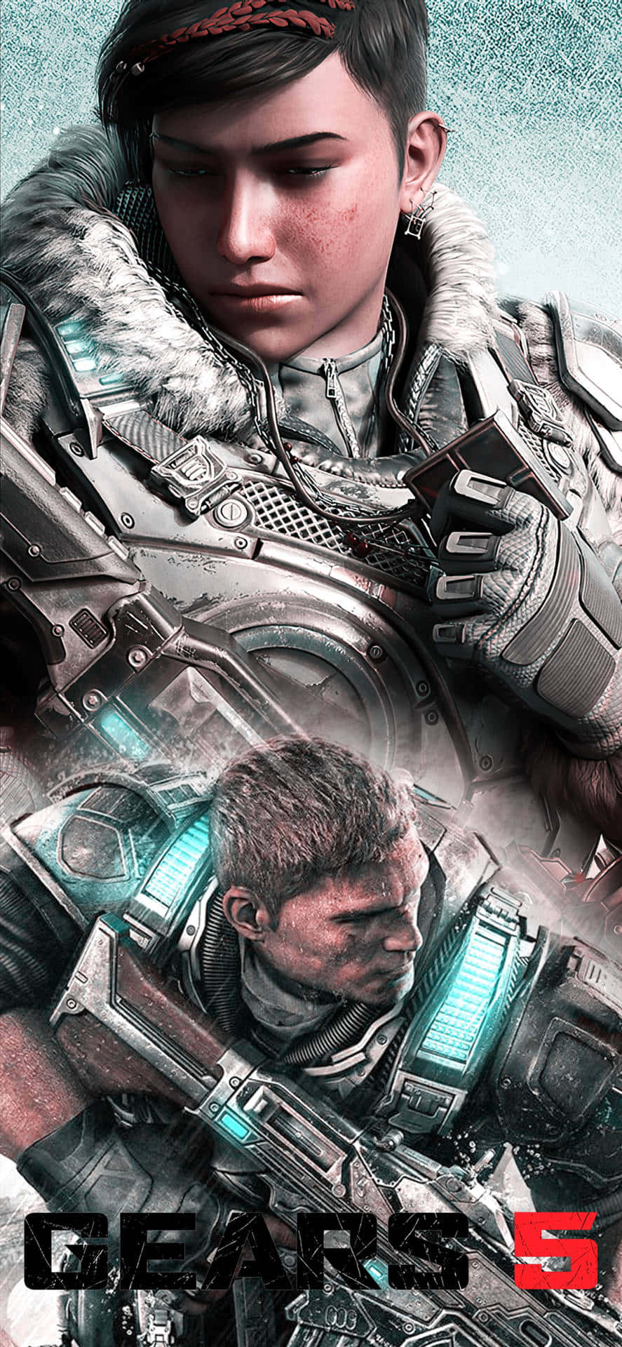 क्रिएटिव पोस्टर iPhone XS Gears Of War 5 बैकग्राउंड वॉलपेपर