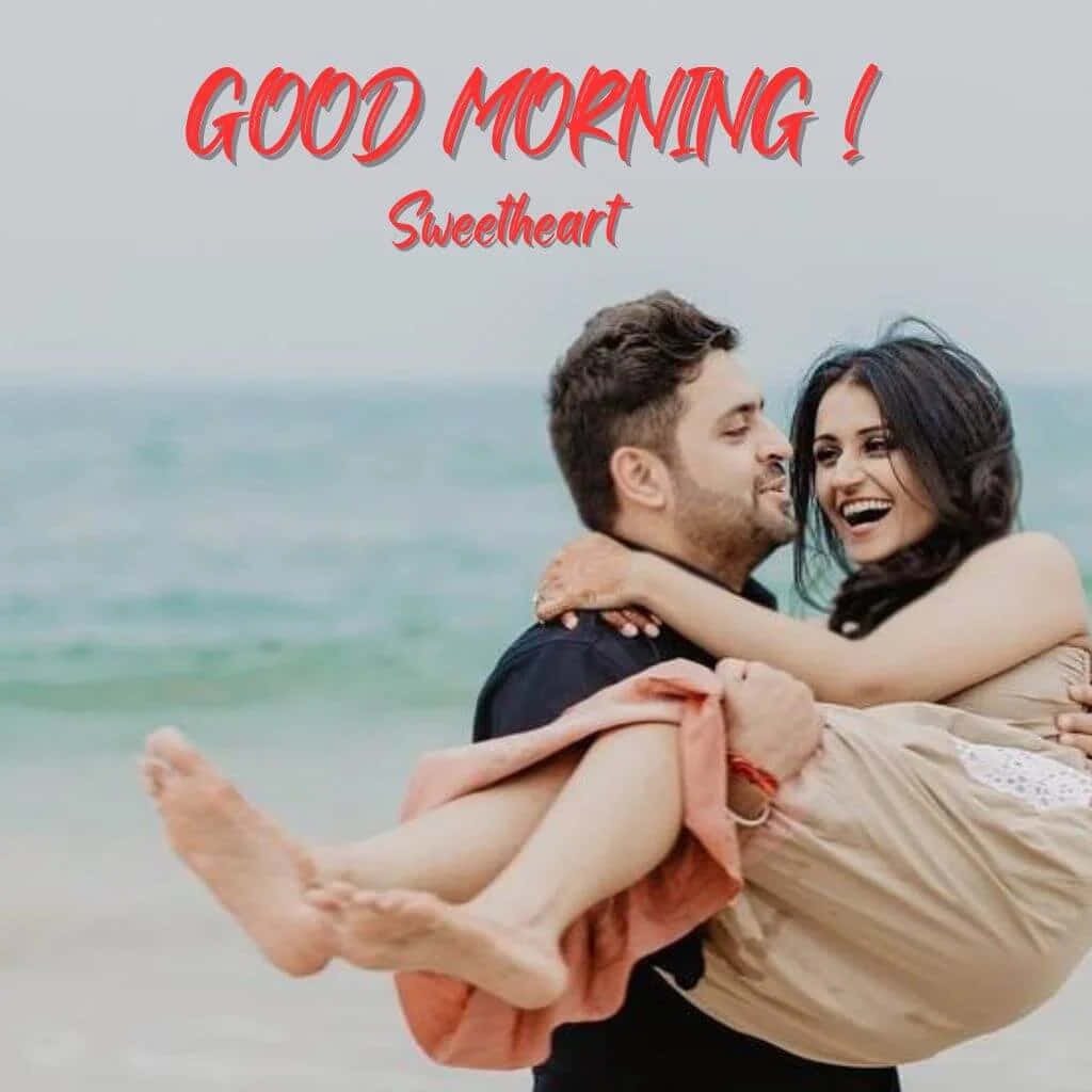 गुड मॉर्निंग स्वीटहार्ट बीच आलिंगन वॉलपेपर
